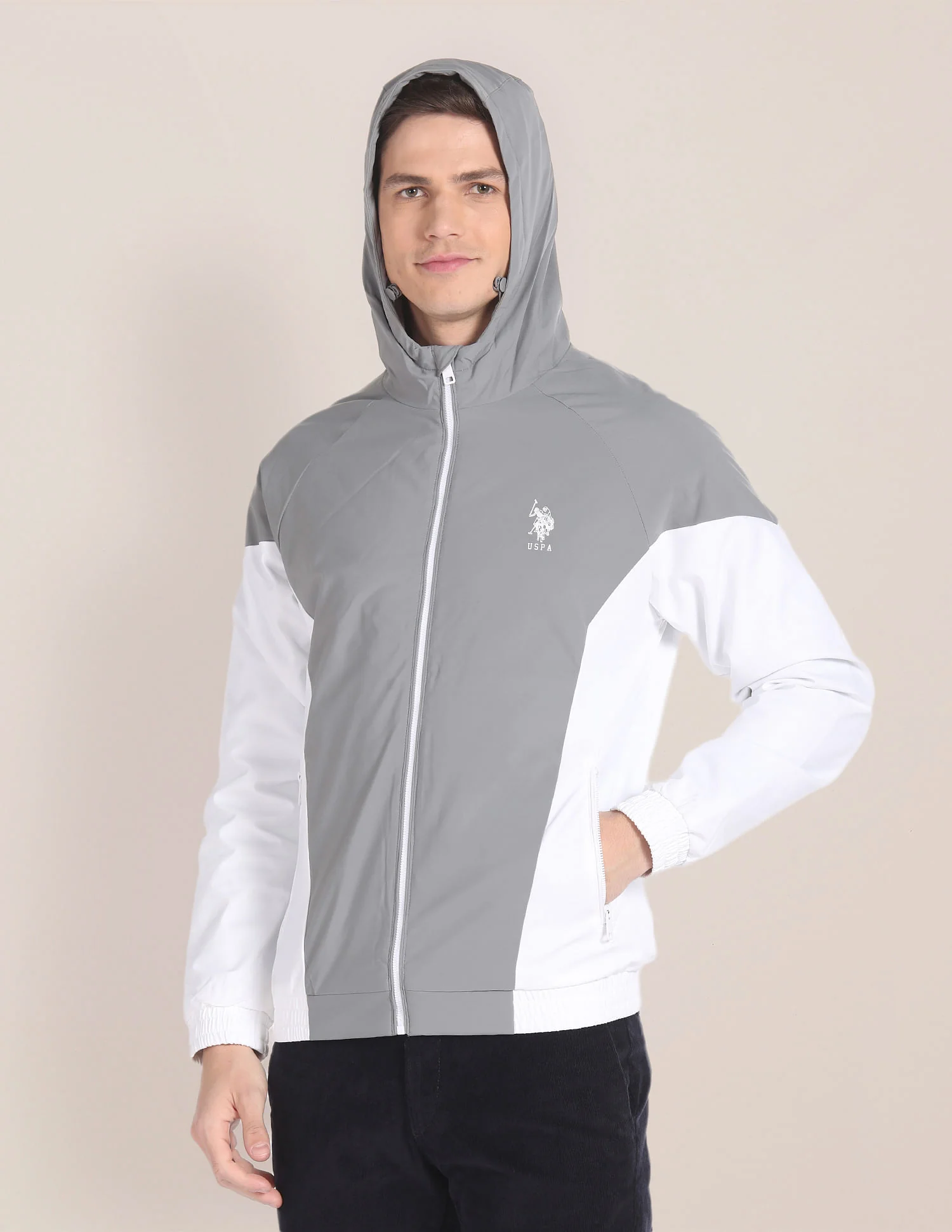 Colour Block Logo Hooded Jacket - Image 4