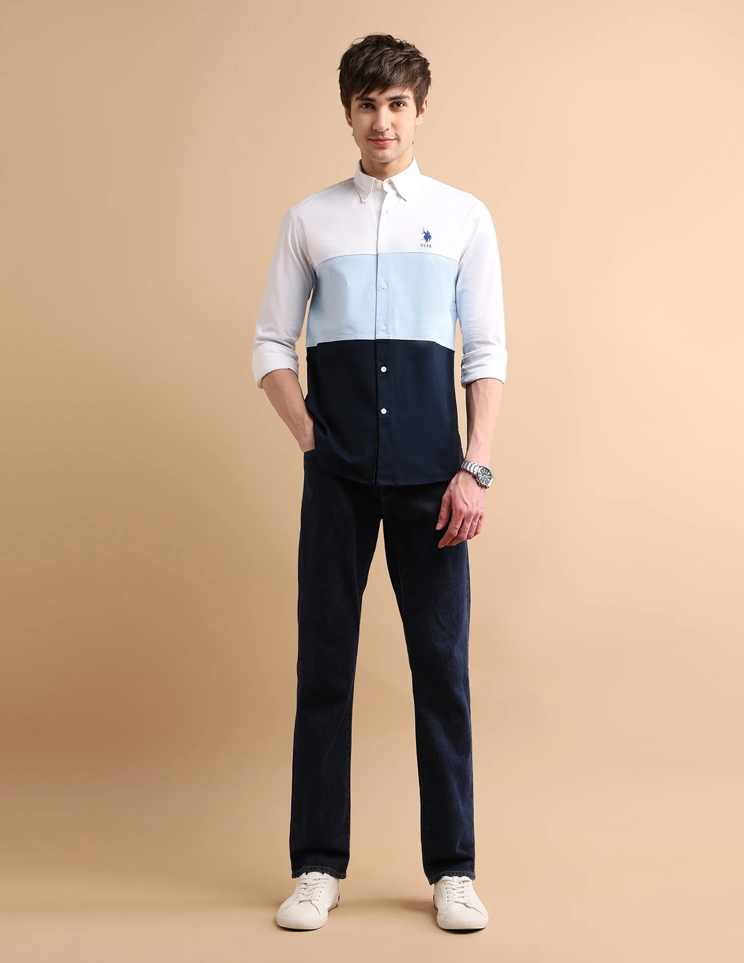 Colour Block Oxford Shirt - Image 3