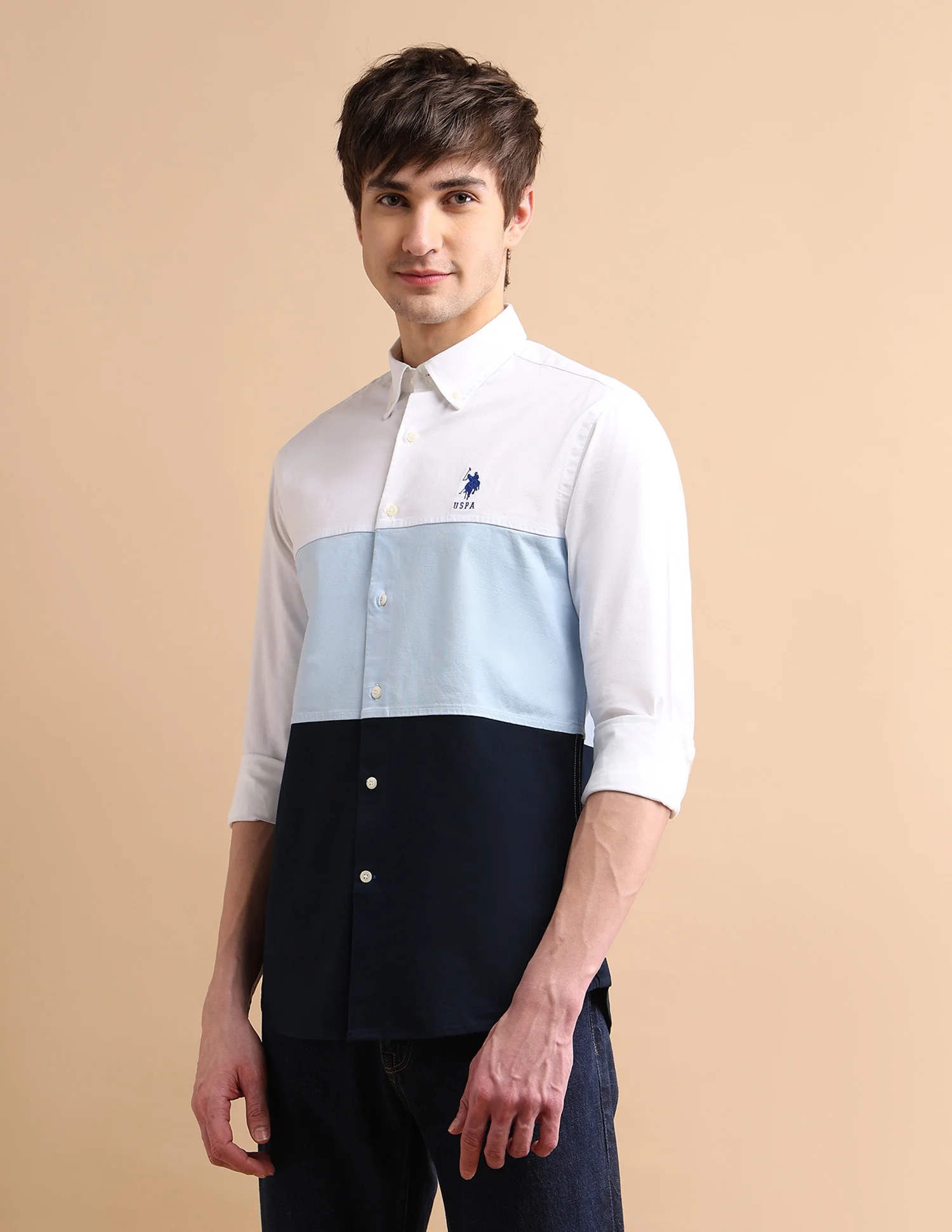 Colour Block Oxford Shirt - Image 4
