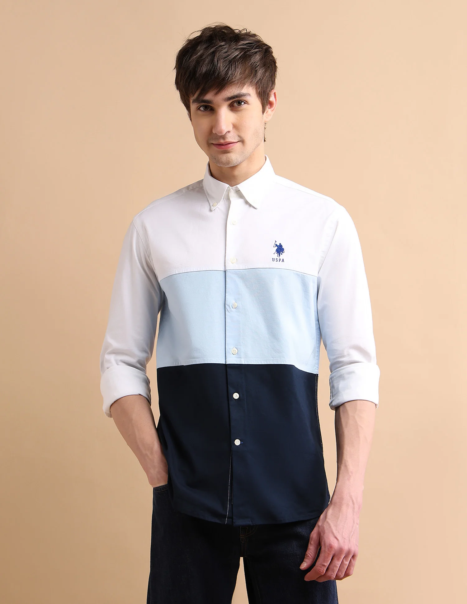 Colour Block Oxford Shirt - Image 6