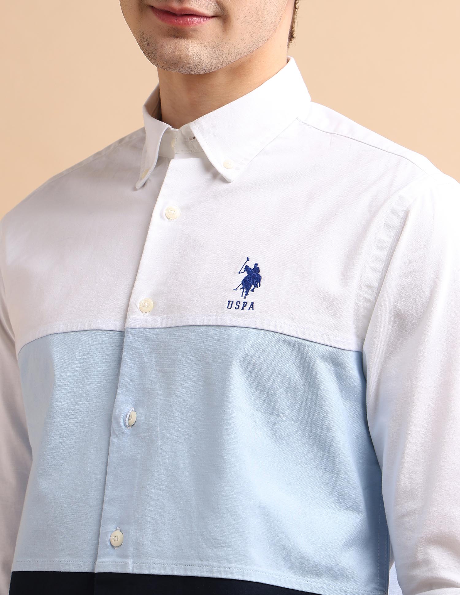 Colour Block Oxford Shirt - Image 7