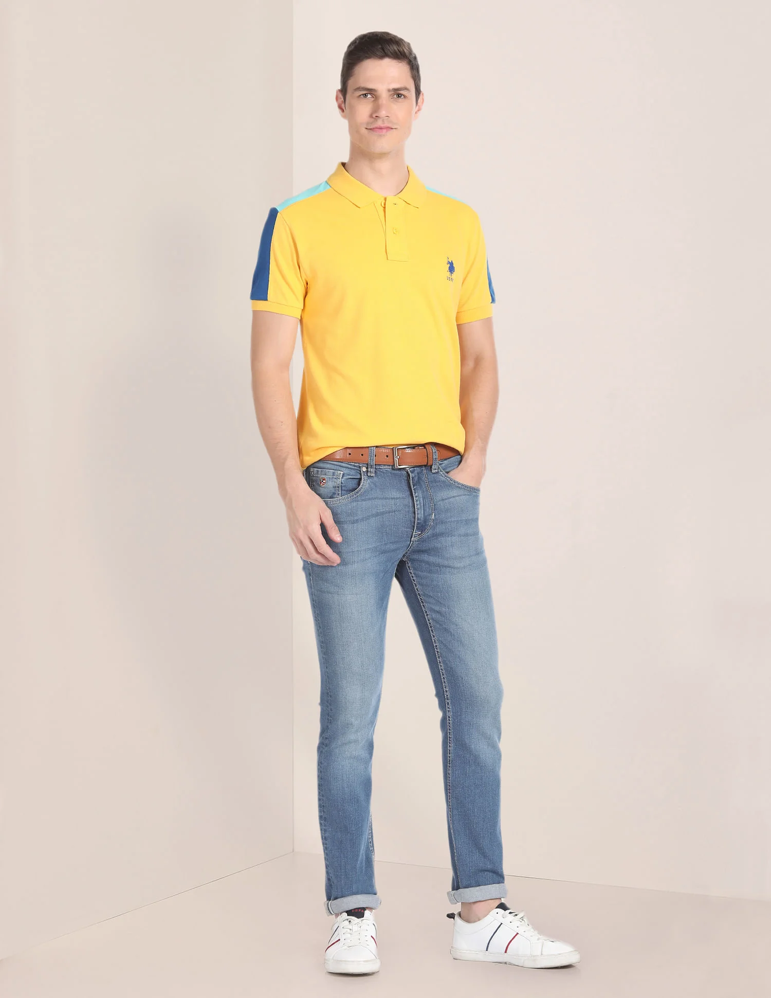 Colour Block Pique Polo Shirt - Image 3