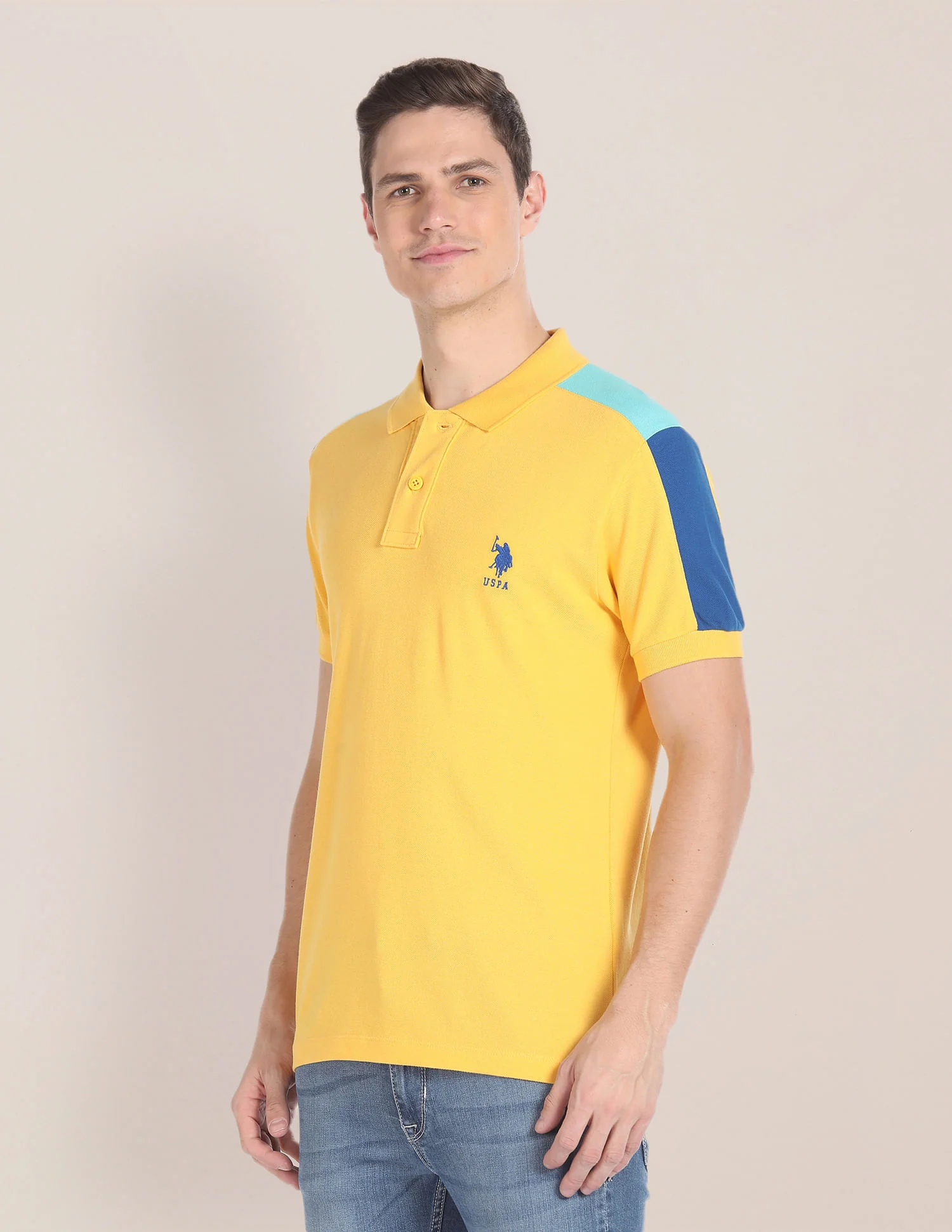 Colour Block Pique Polo Shirt - Image 4