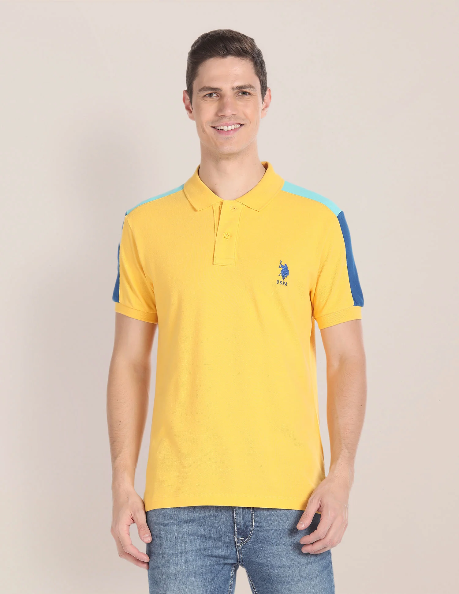 Colour Block Pique Polo Shirt - Image 6