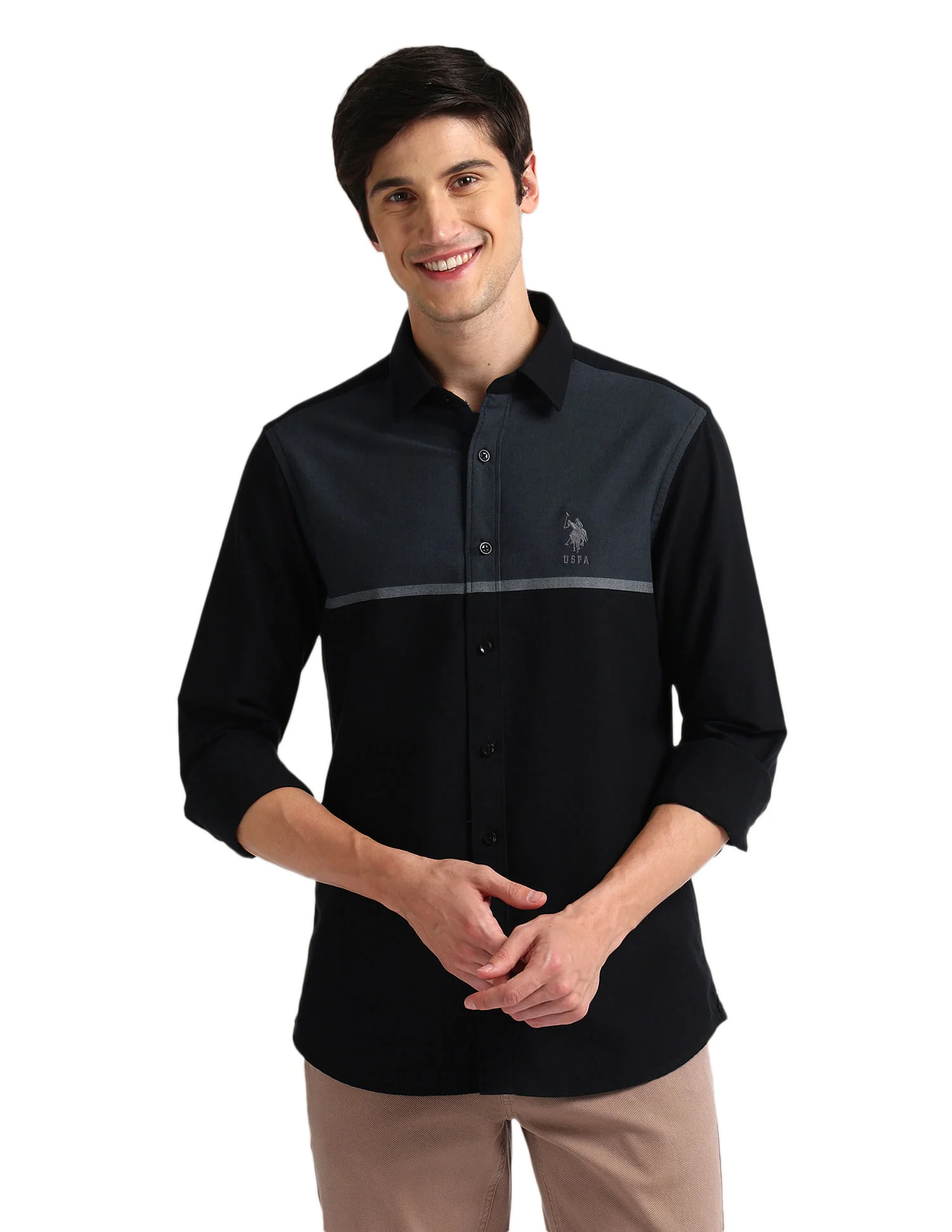 Colour Block Tailored Fit Shirt - Image 6
