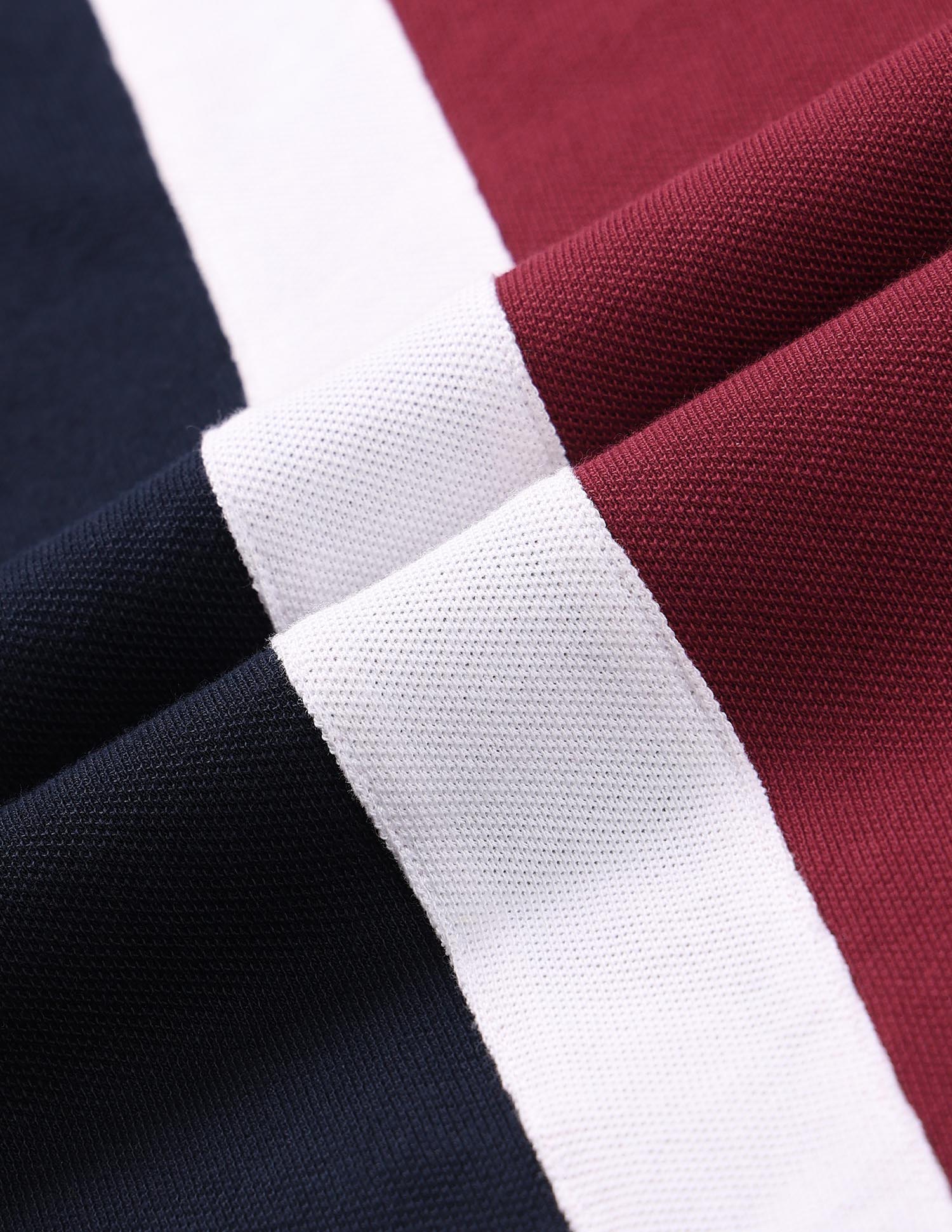 Colour Block Zipper Polo Shirt - Image 2
