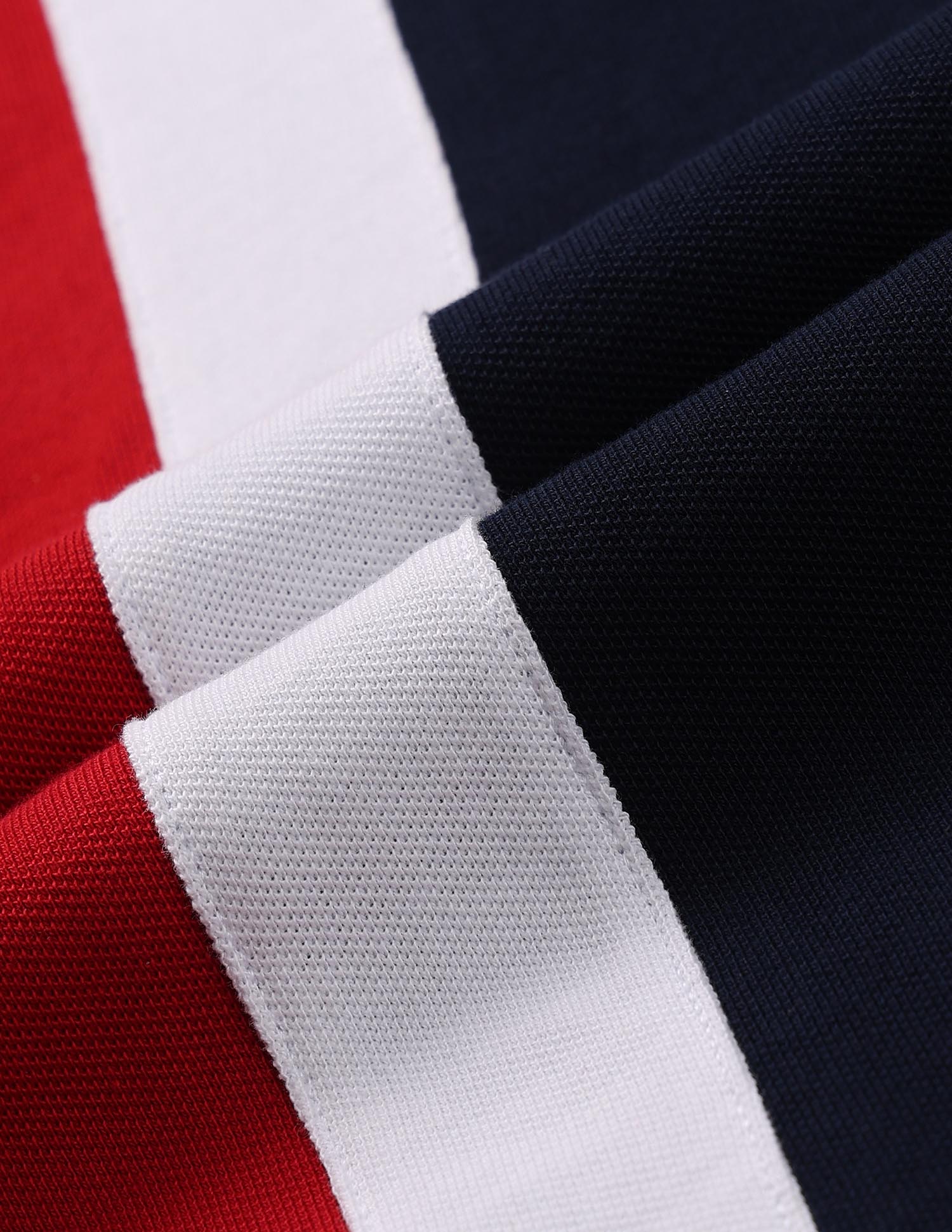 Colour Block Zipper Polo Shirt - Image 2