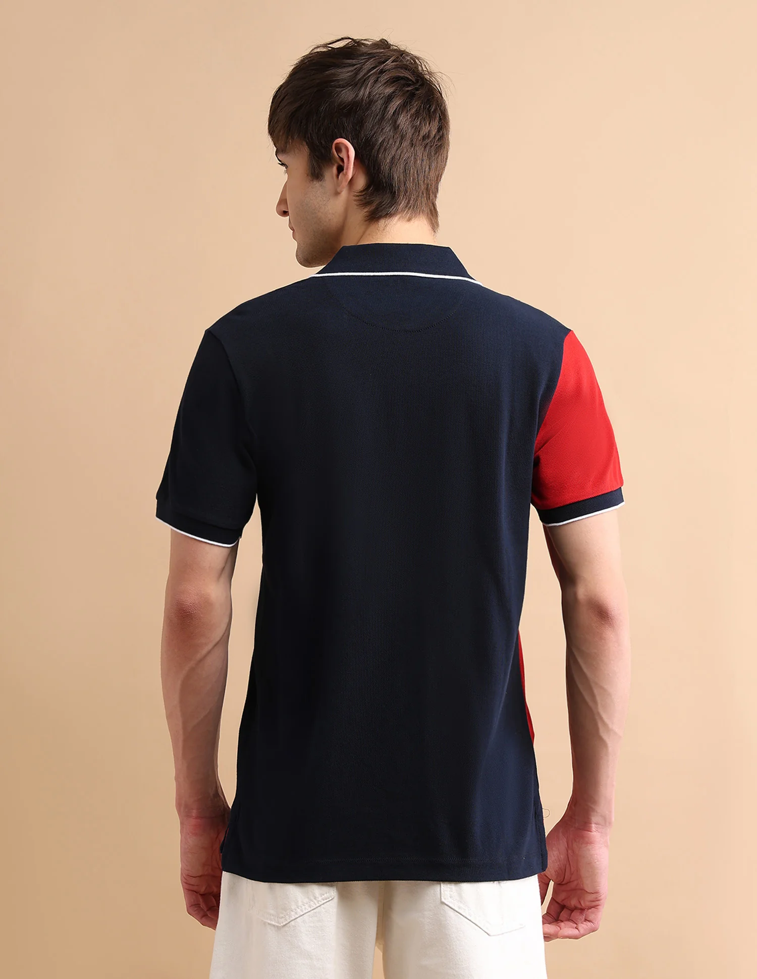 Colour Block Zipper Polo Shirt - Image 5
