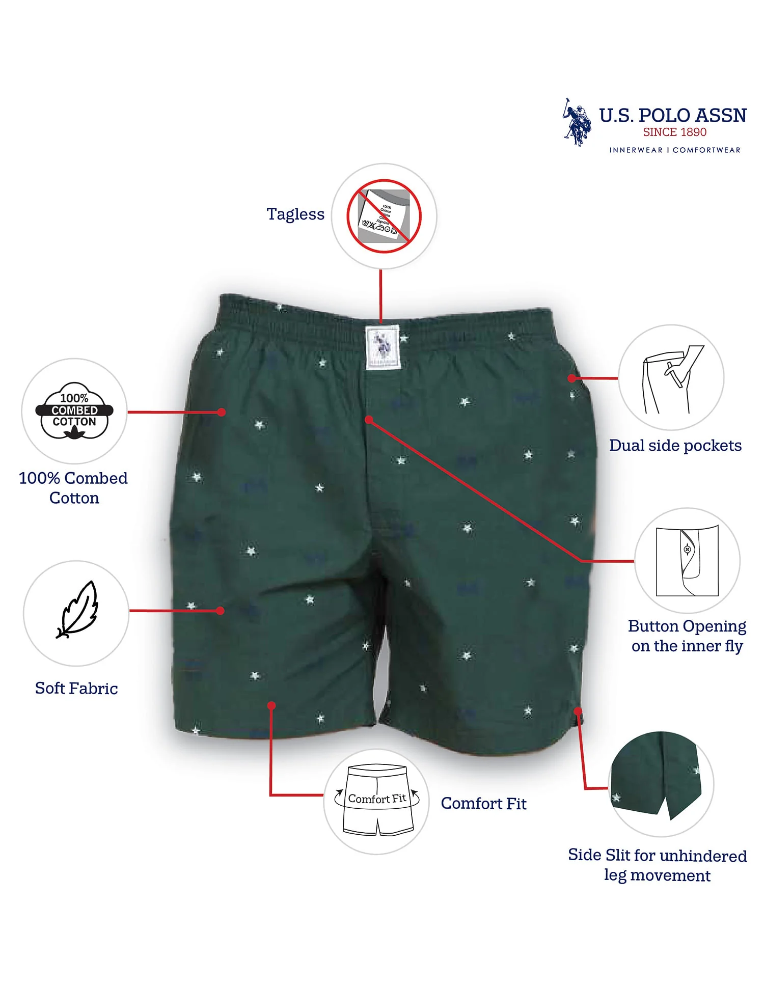 Comfort Fit Print Cotton I663 Boxers - Pack Of 1 - Image 7