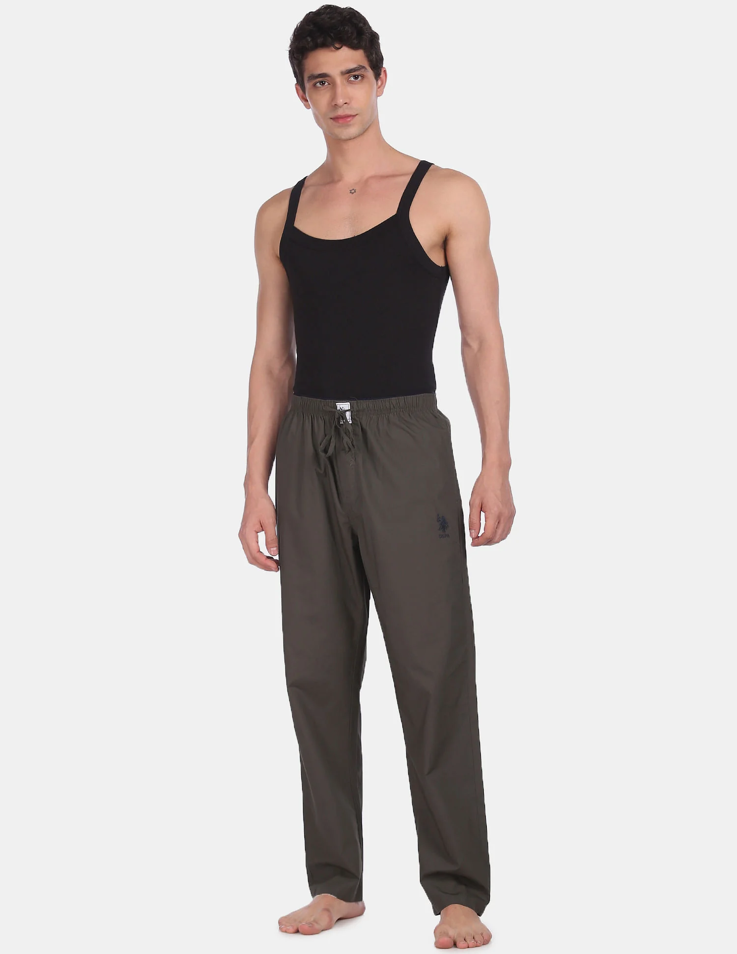 Comfort Fit Solid Cotton I690 Lounge Pants - Pack Of 1 - Image 2