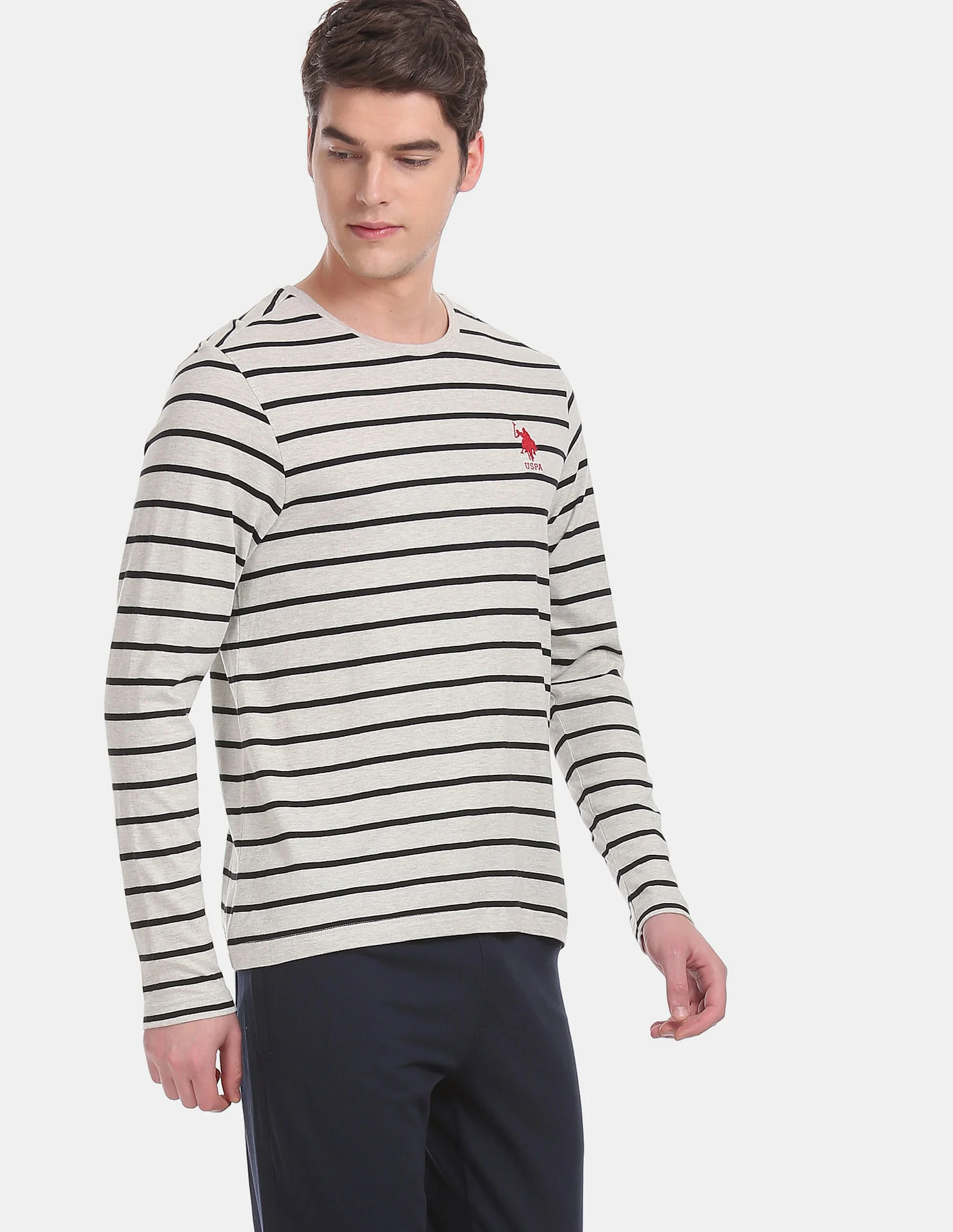Comfort Fit Stripe Cotton I689 Lounge T-Shirt - Pack Of 1 - Image 6
