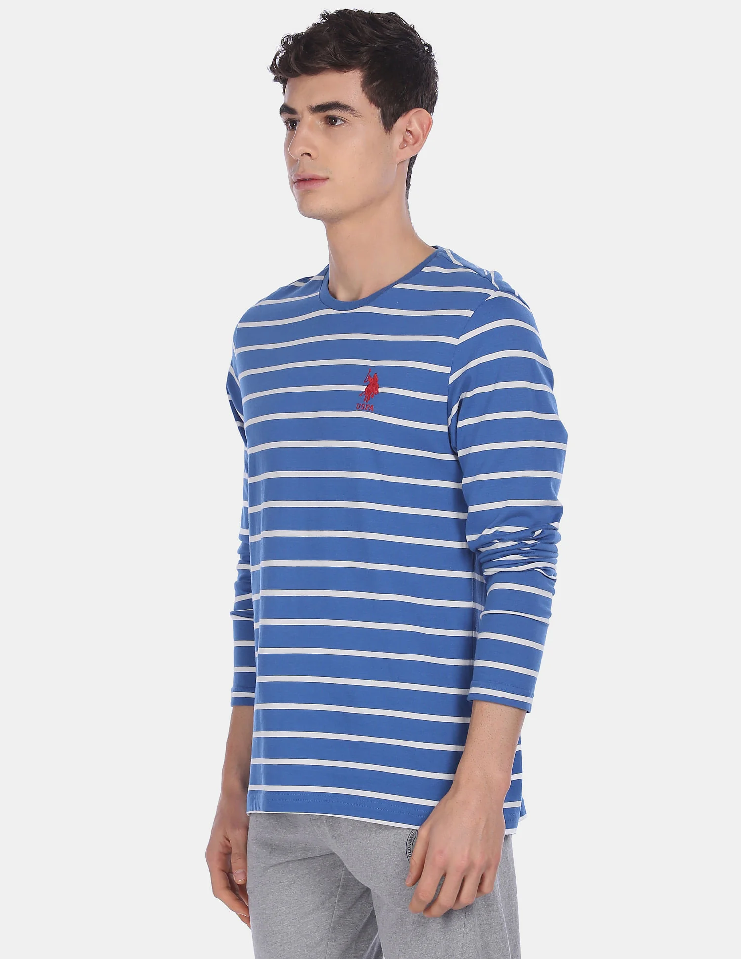 Comfort Fit Stripe Cotton I689 Lounge T-Shirt - Pack Of 1 - Image 3
