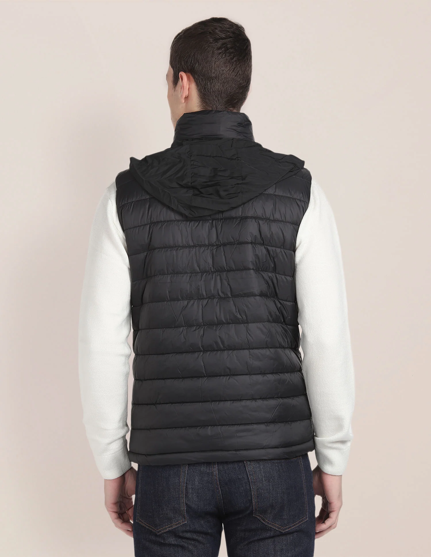 Concealed Hood Sleeveless Jacket - Image 5