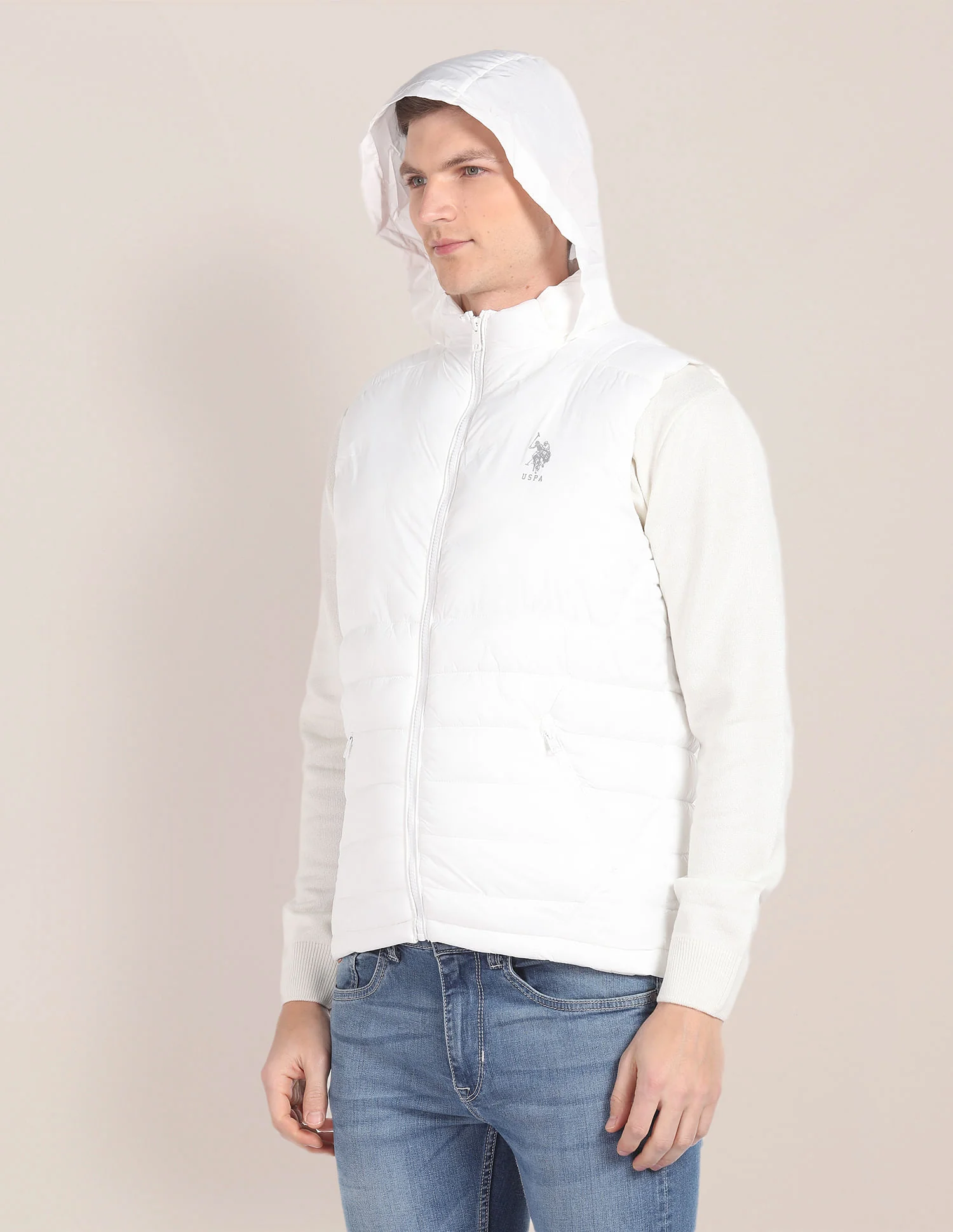 Consealed Hood Sleeveless Jacket - Image 4