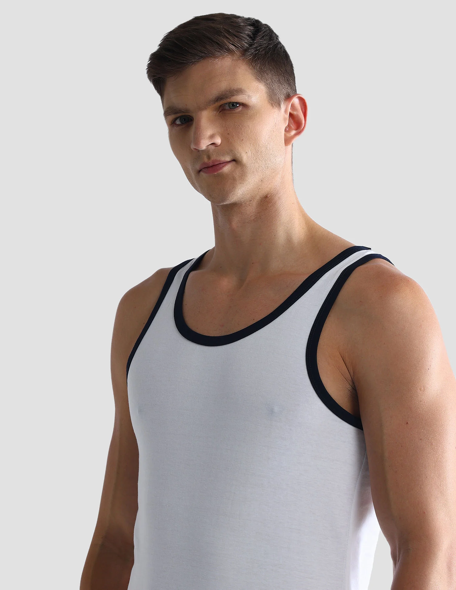 Contrast Binding Cotton OEV01 Vest - Pack Of 1 - Image 7