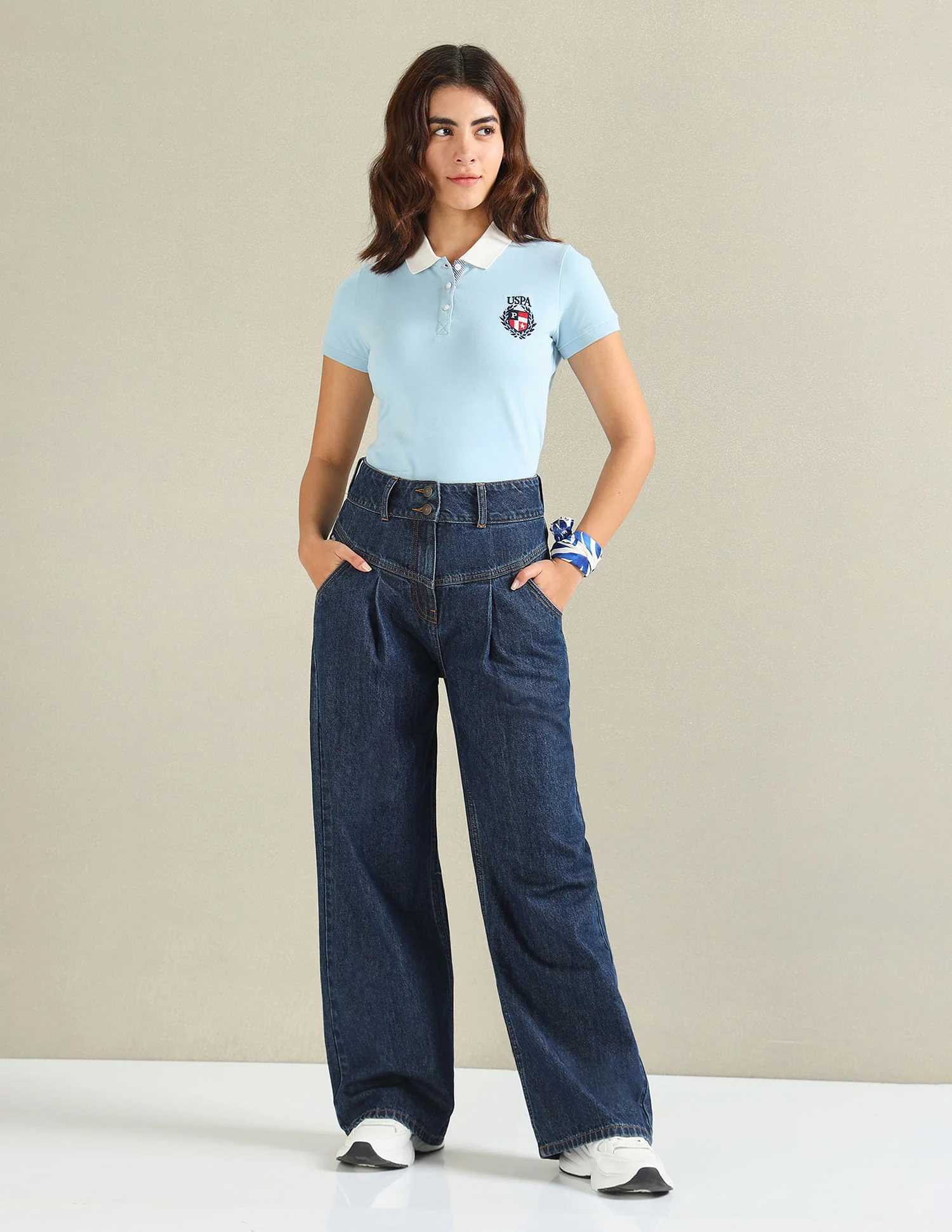 Contrast Collar Crest Polo Shirt - Image 3
