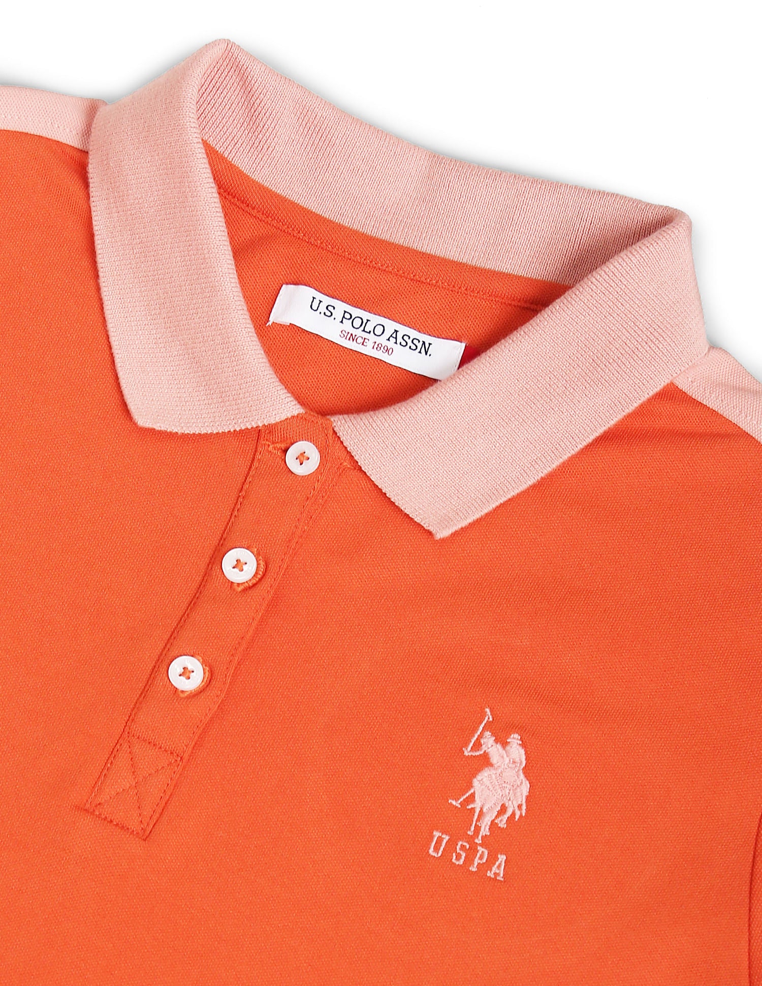 Contrast Collar Pique Solid Polo Shirt - Image 2