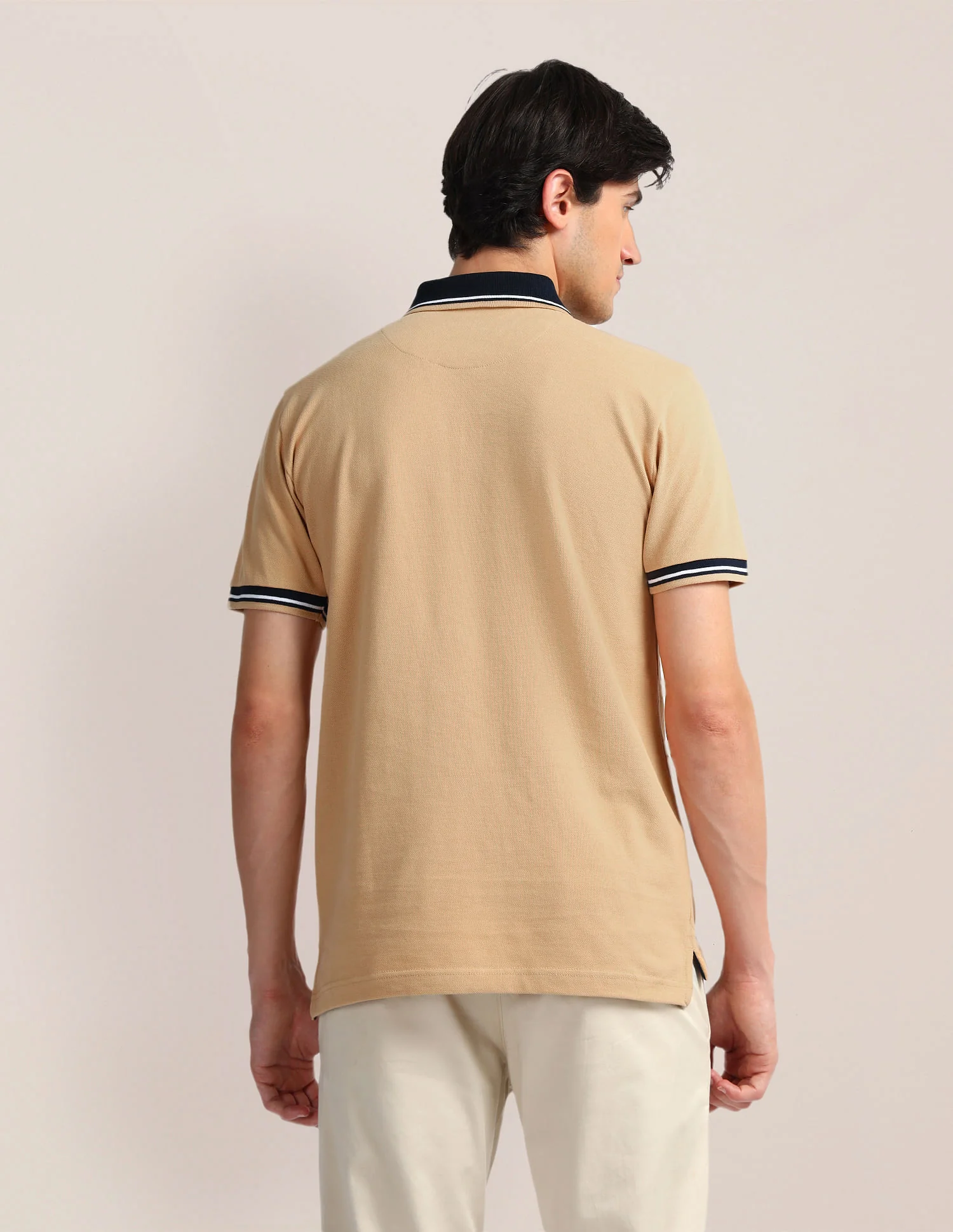 Contrast Collar Slim Polo Shirt - Image 5