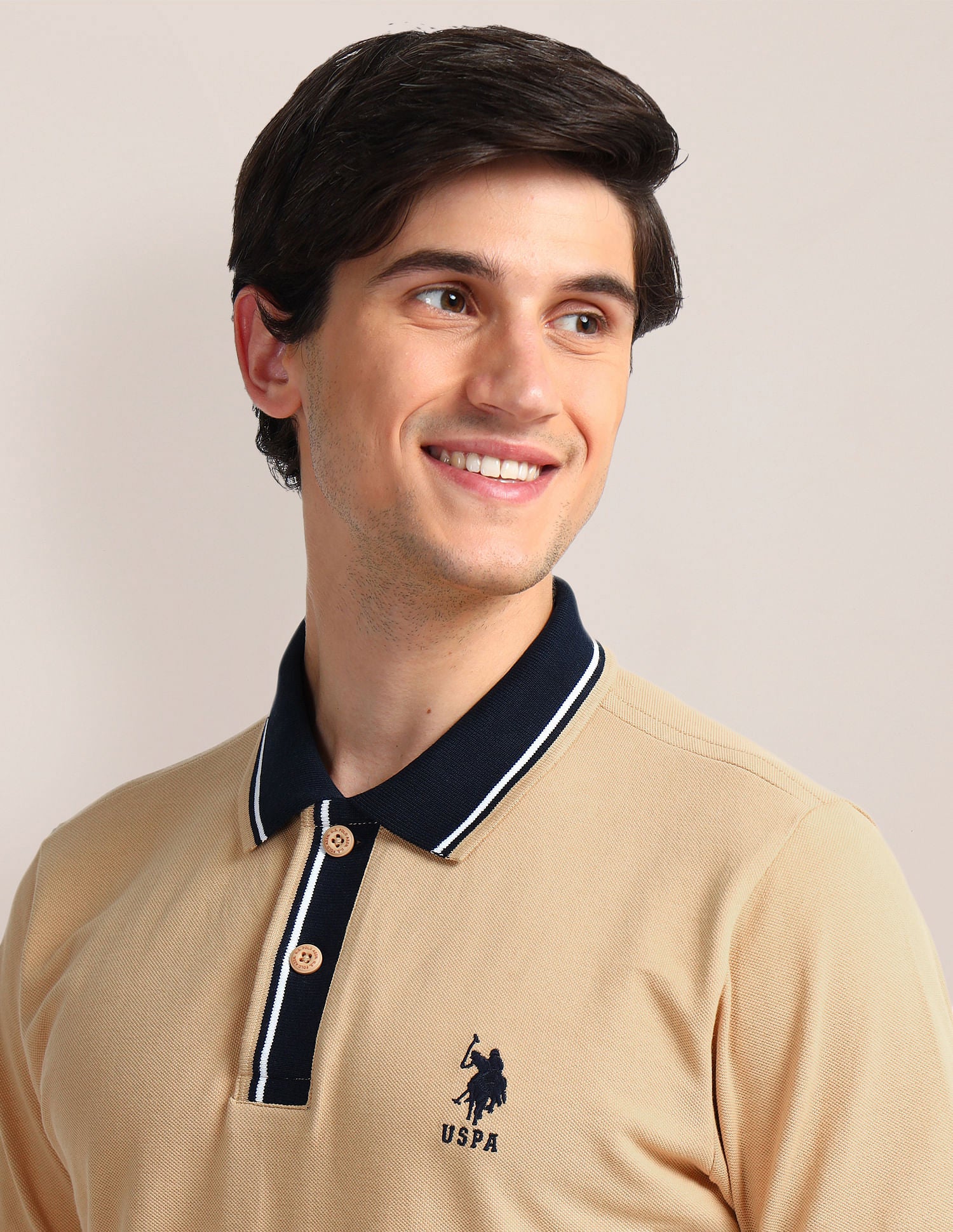 Contrast Collar Slim Polo Shirt - Image 7