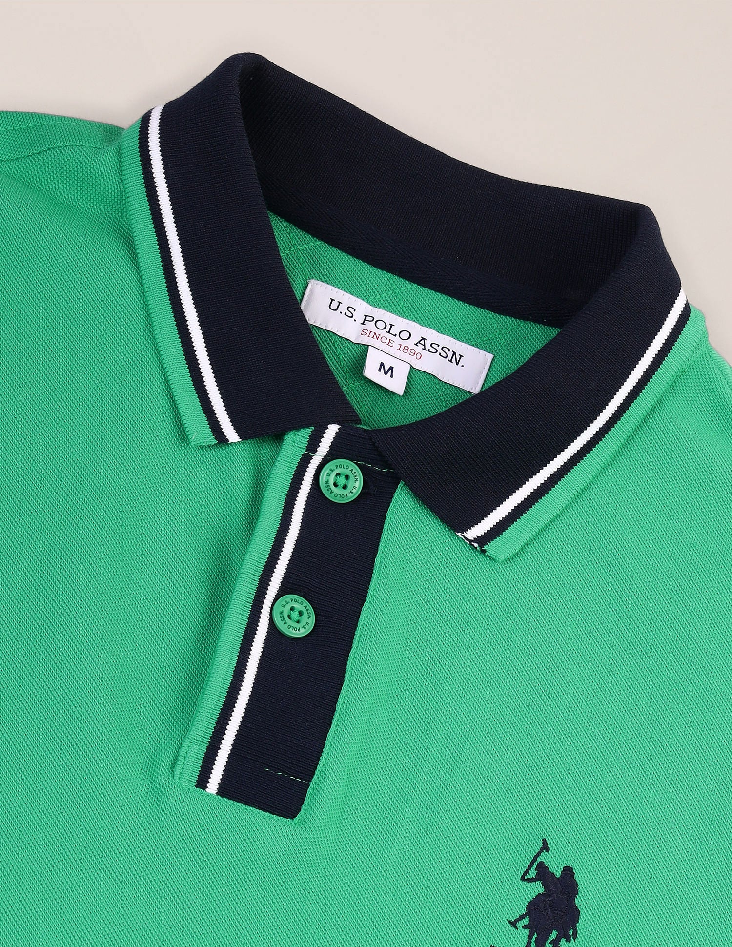 Contrast Collar Slim Polo Shirt - Image 2