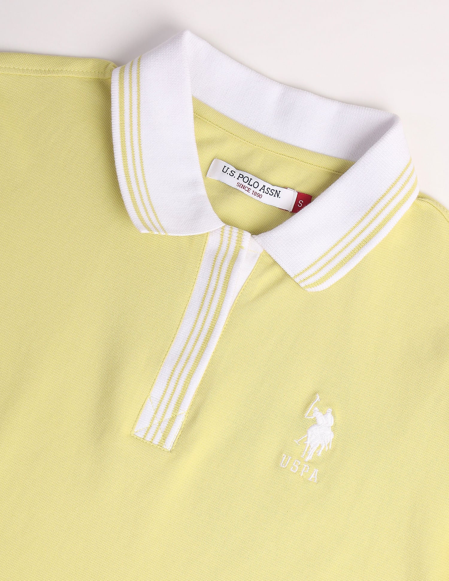 Striped Collar Pique Polo Shirt - Image 2