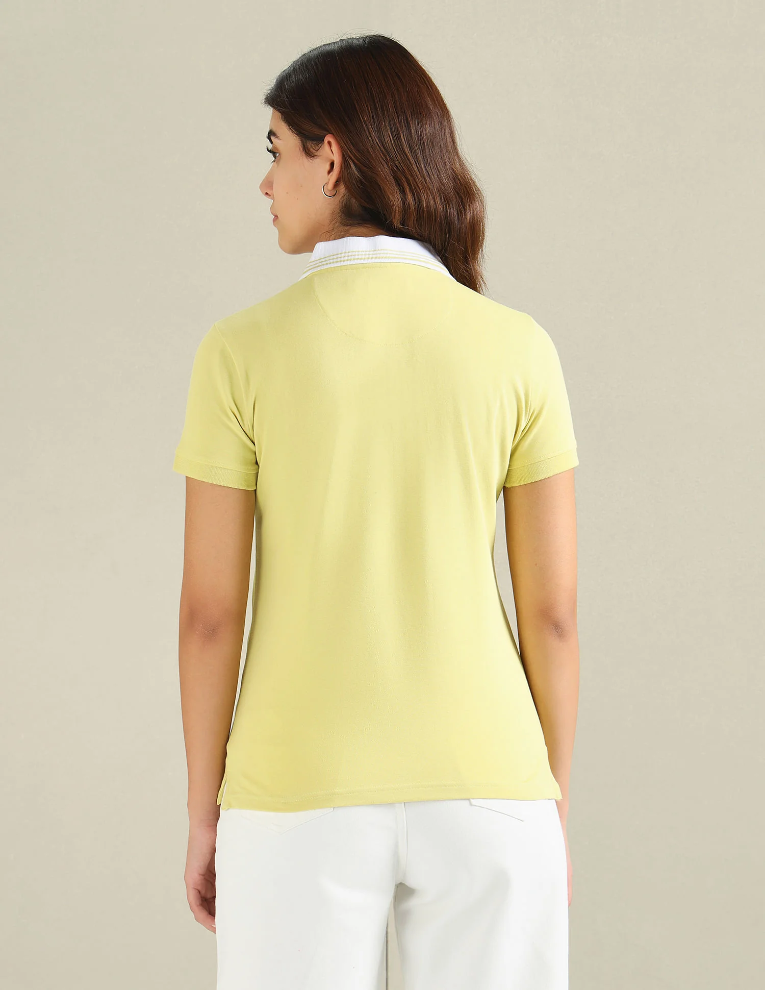 Striped Collar Pique Polo Shirt - Image 5