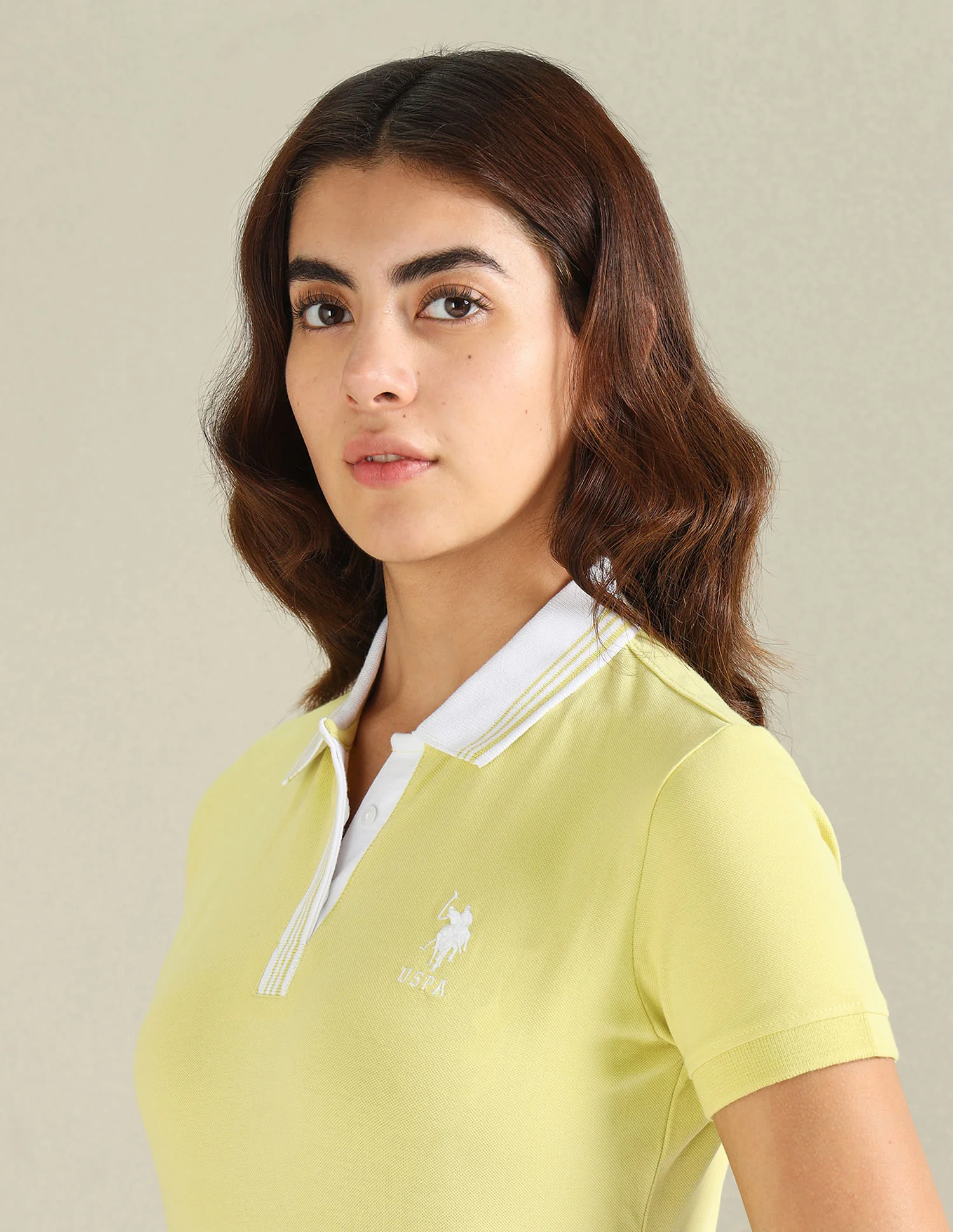 Striped Collar Pique Polo Shirt - Image 7