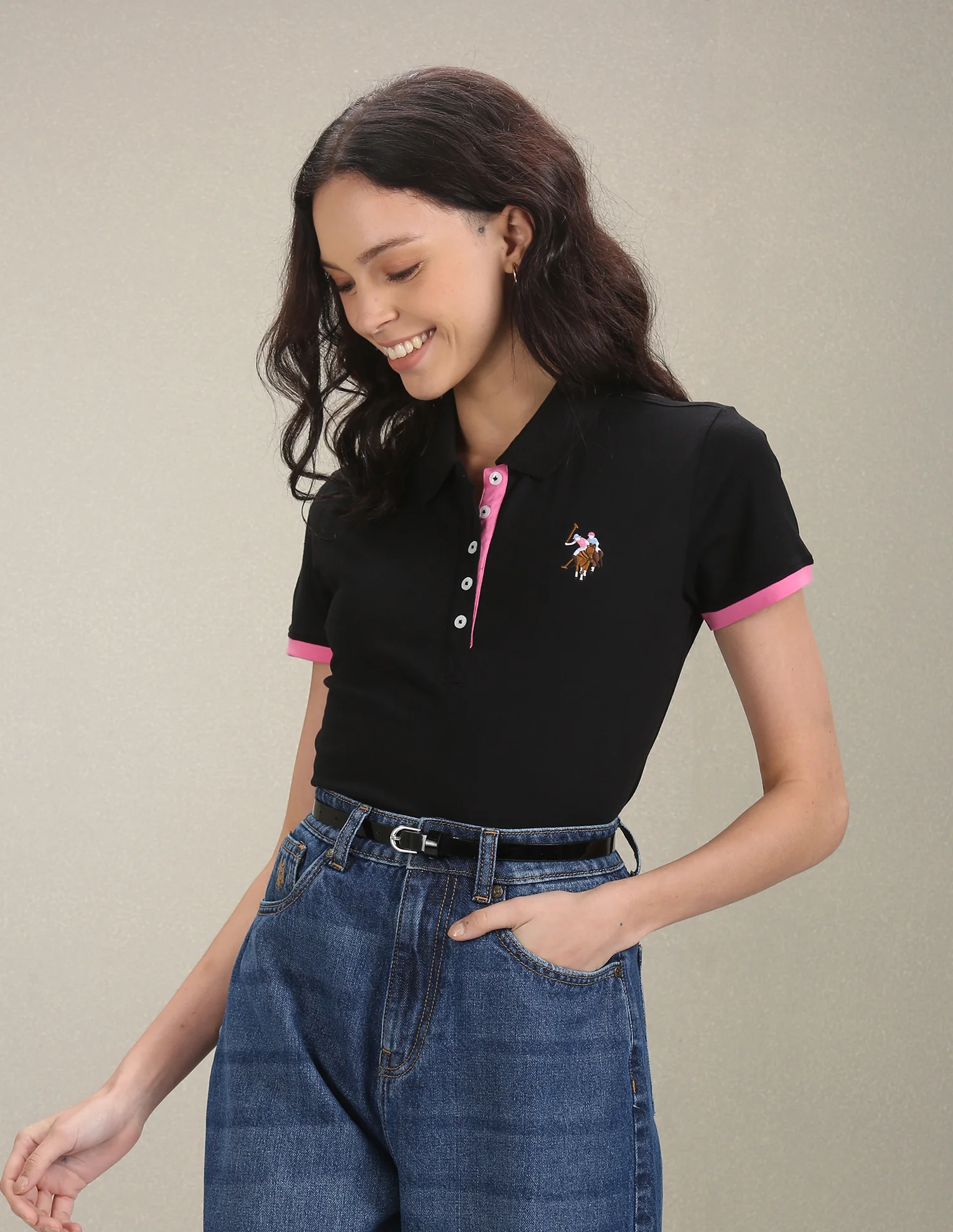 Contrast Cuff Solid Polo Shirt - Image 6