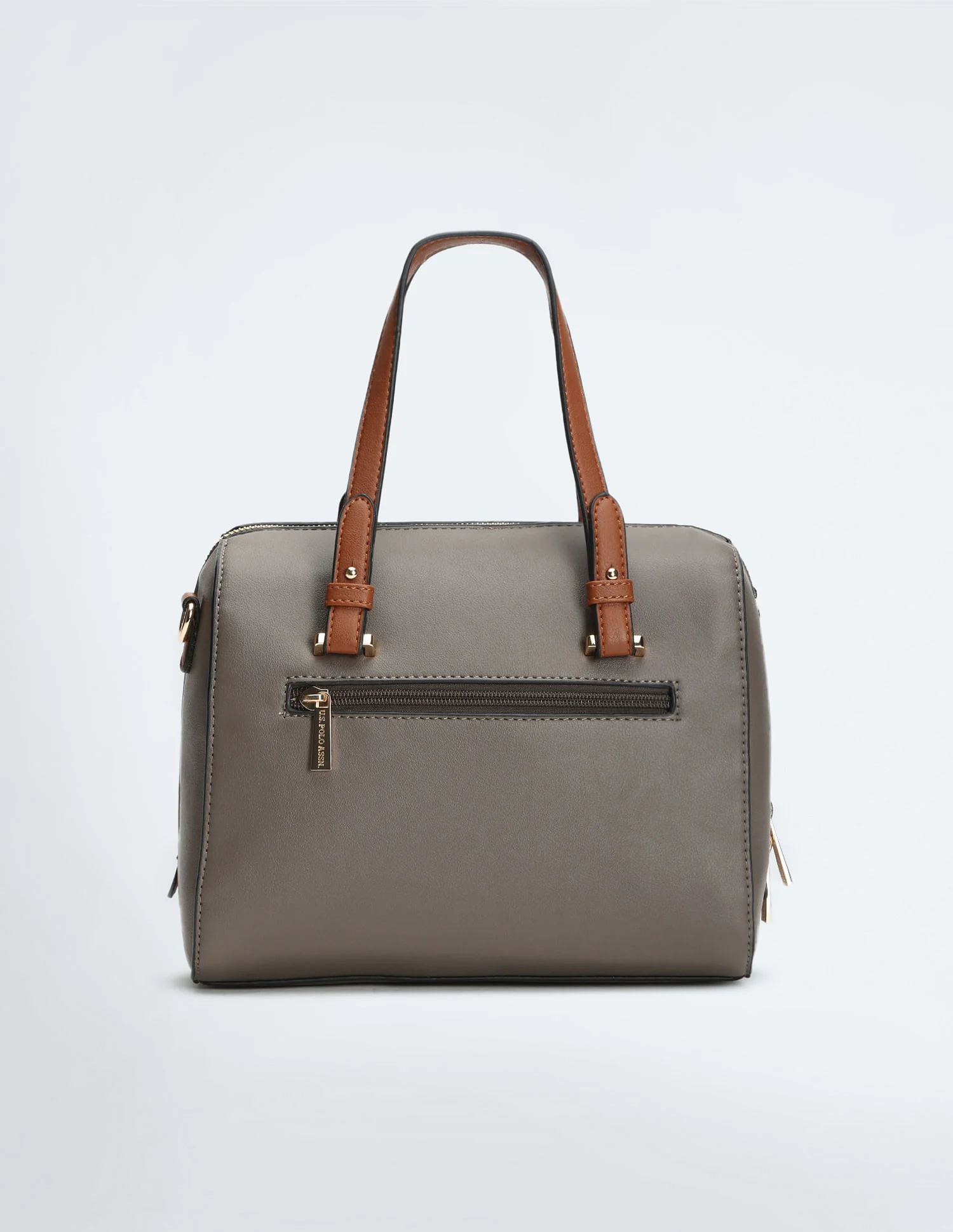Contrast Detail Printed Bowler Handbag - Image 5