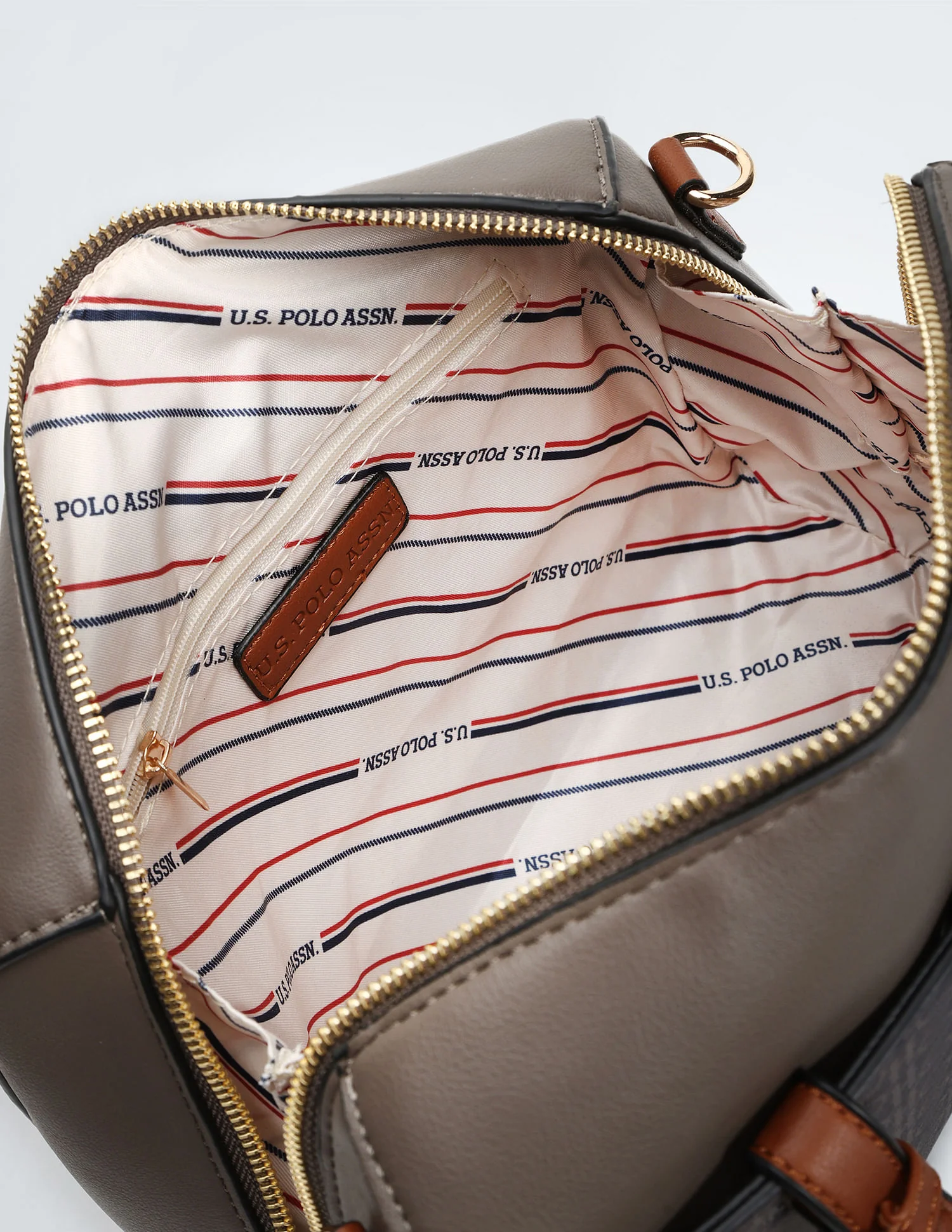 Contrast Detail Printed Bowler Handbag - Image 6