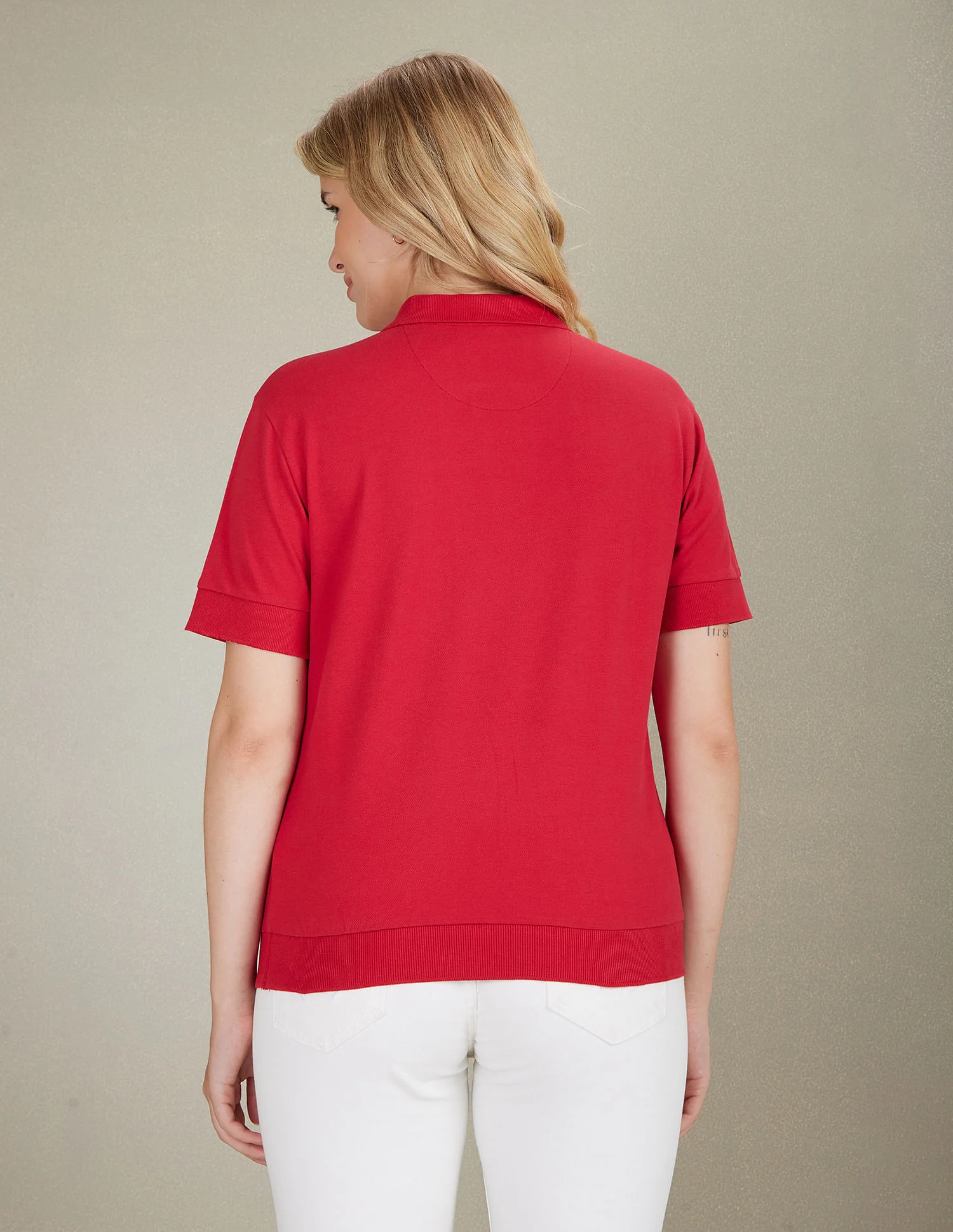 Contrast Logo Crop Polo Shirt - Image 5
