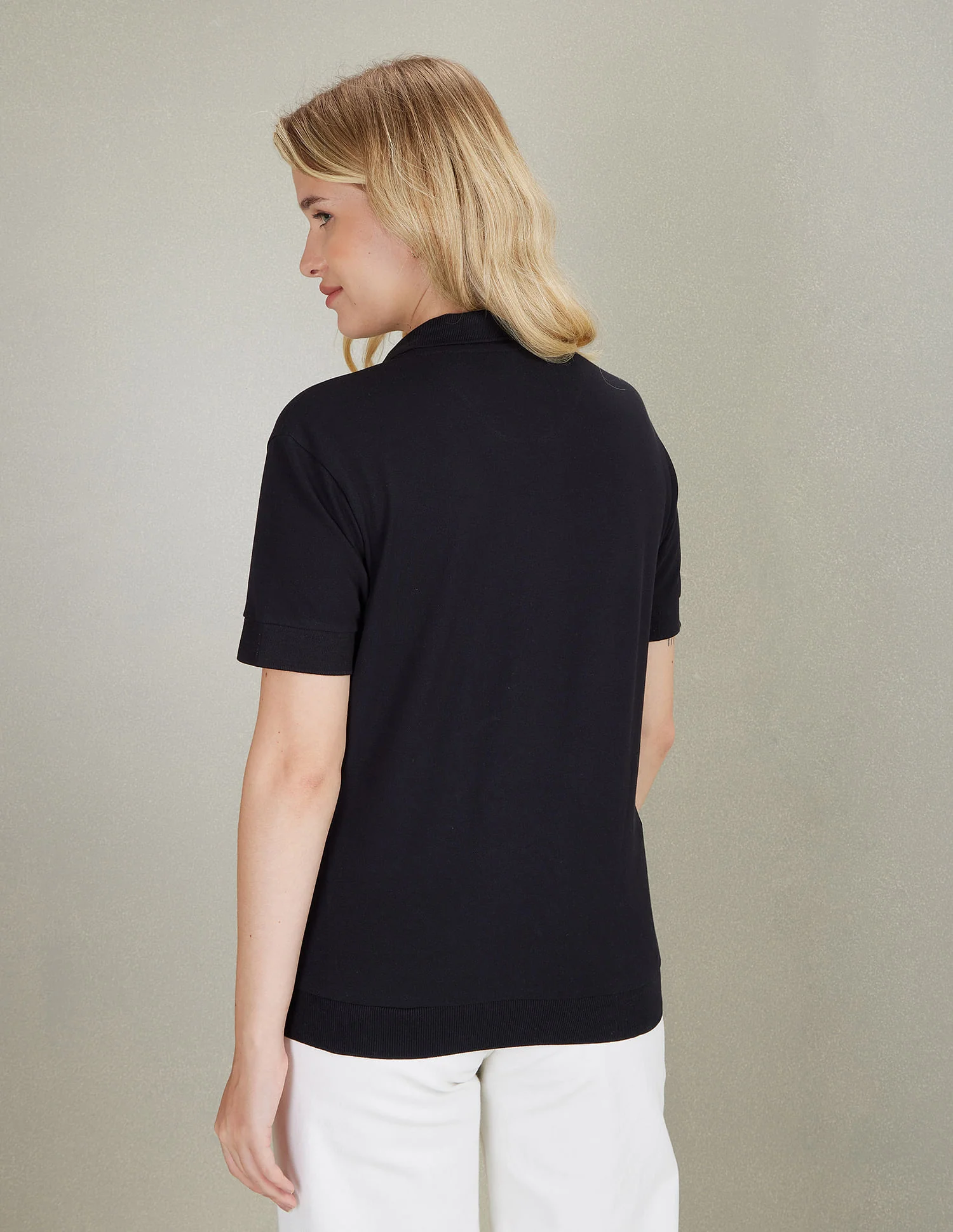 Contrast Logo Crop Polo Shirt - Image 5