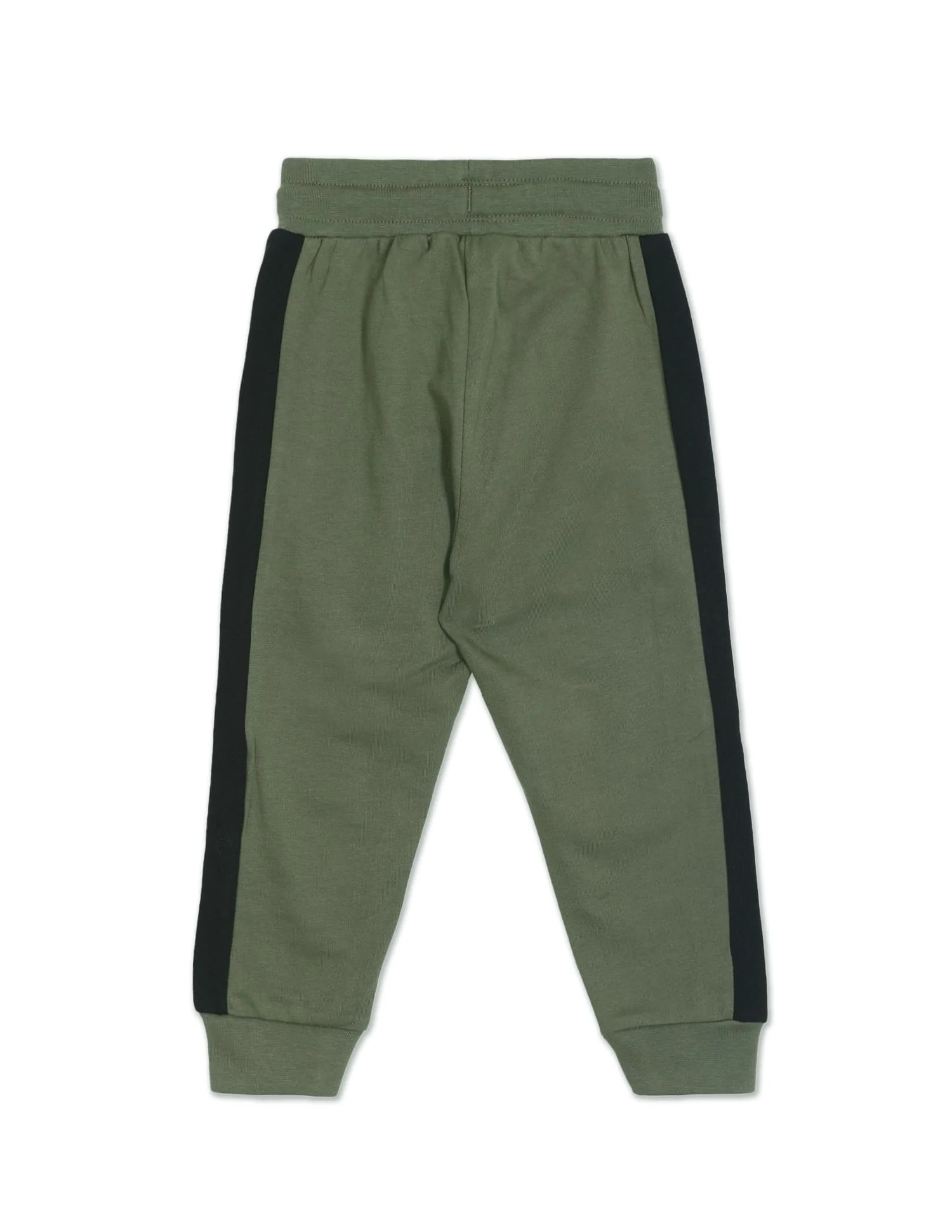 Contrast Panel Solid Cotton Joggers - Image 2