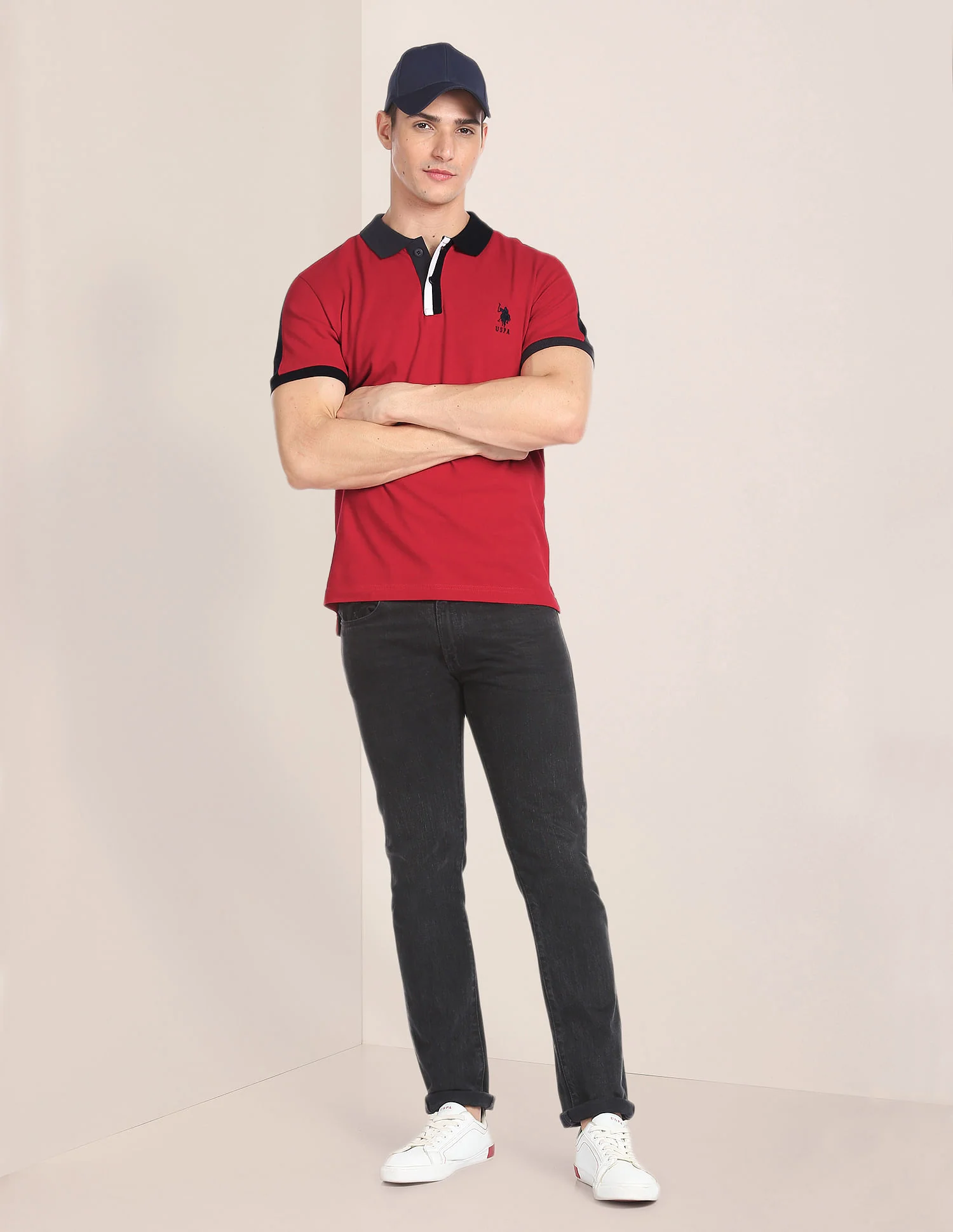 Contrast Placket Cotton Polo Shirt - Image 3