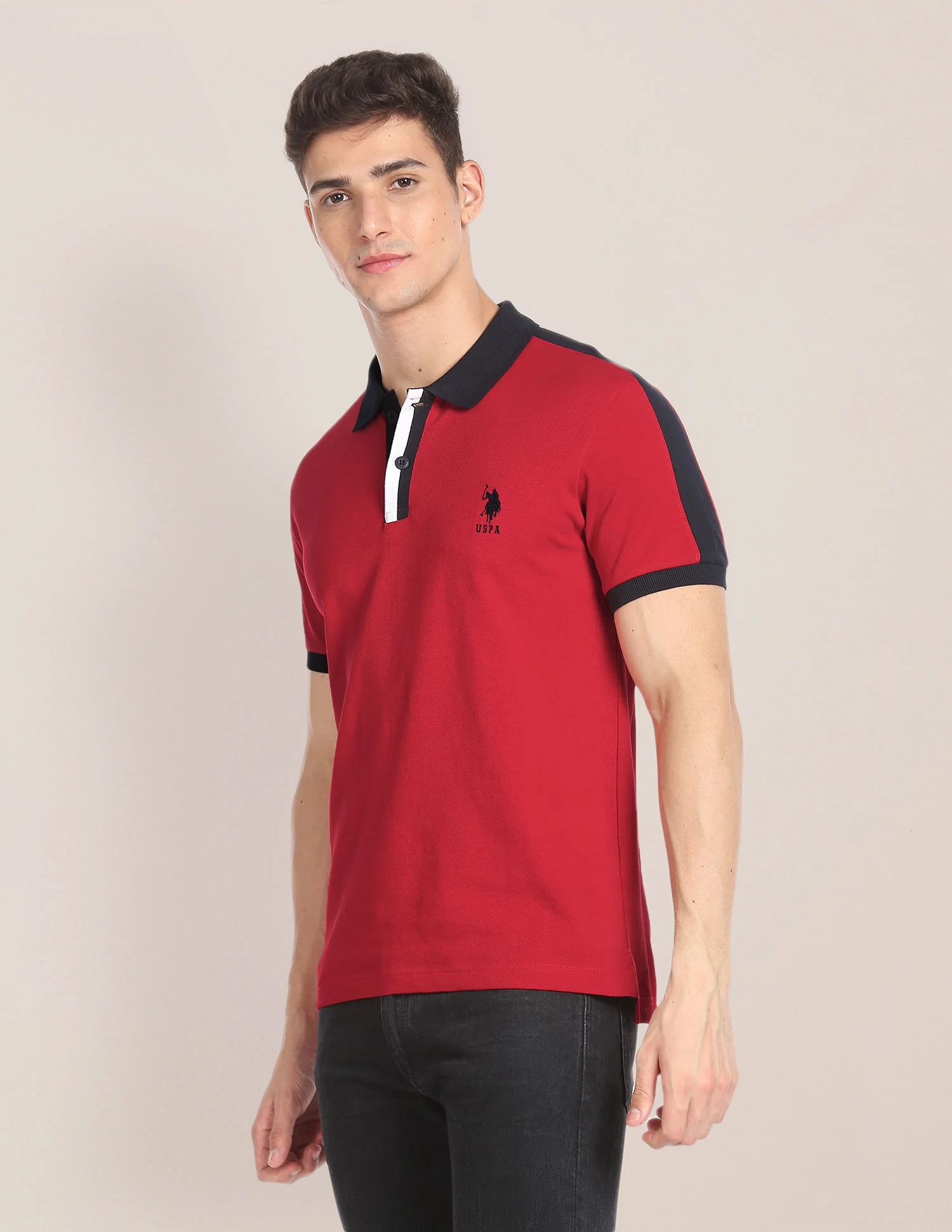 Contrast Placket Cotton Polo Shirt - Image 4