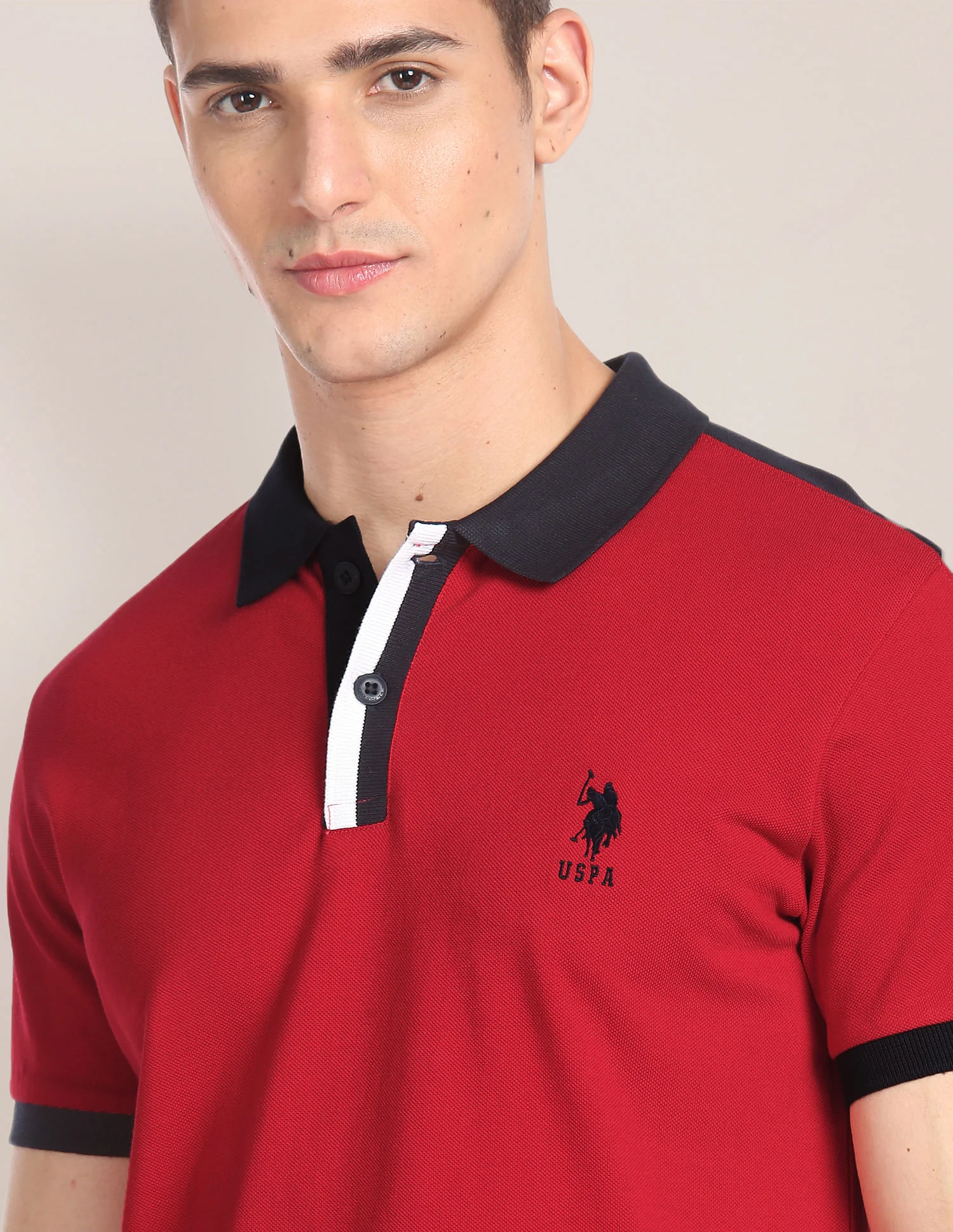 Contrast Placket Cotton Polo Shirt - Image 6