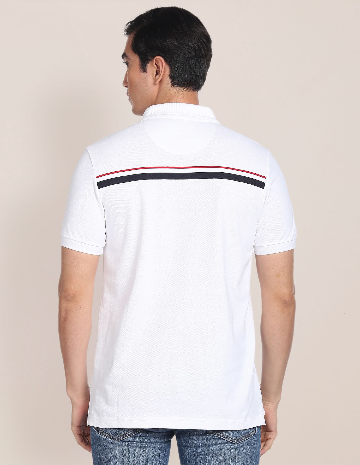 Contrast Placket Solid Polo Shirt - Image 5