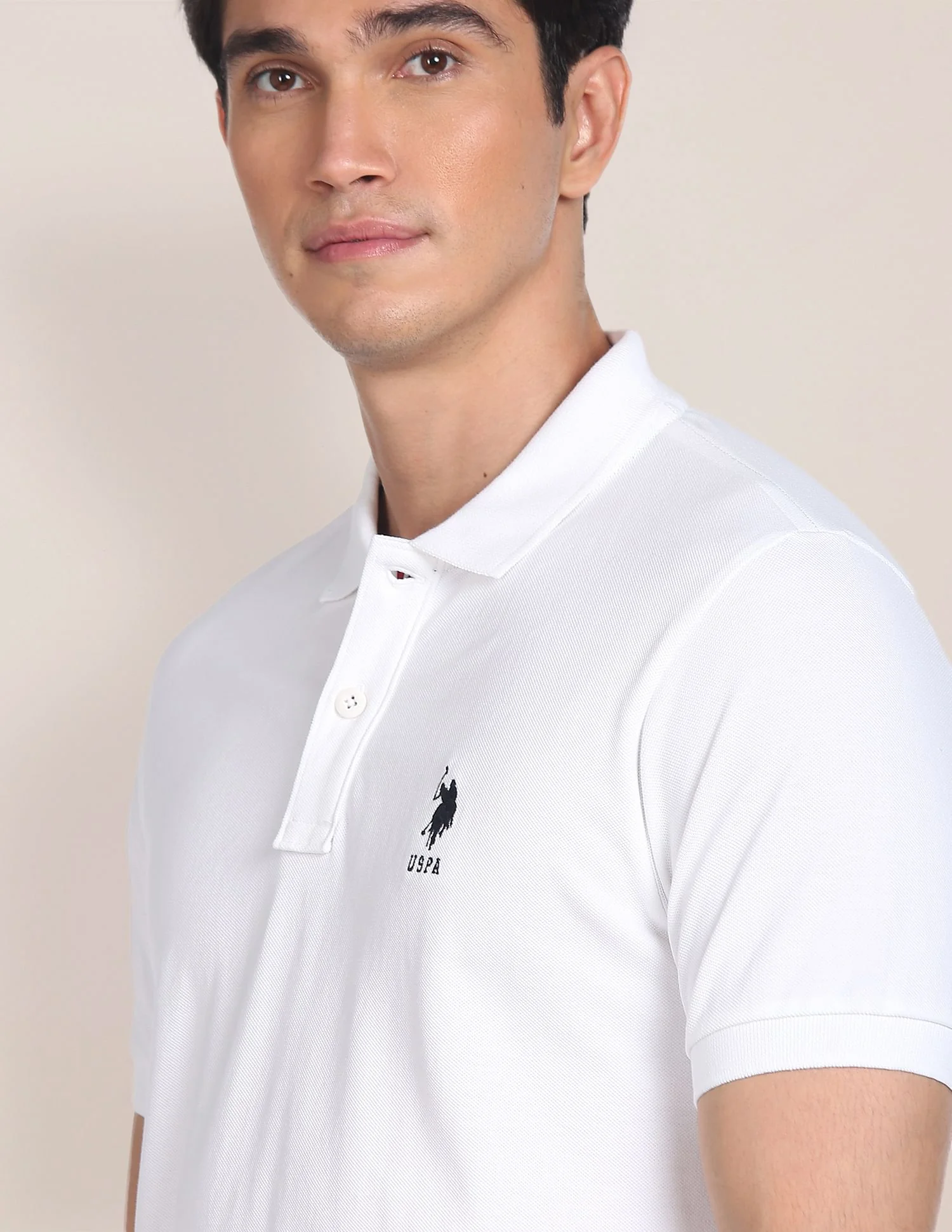 Contrast Placket Solid Polo Shirt - Image 6