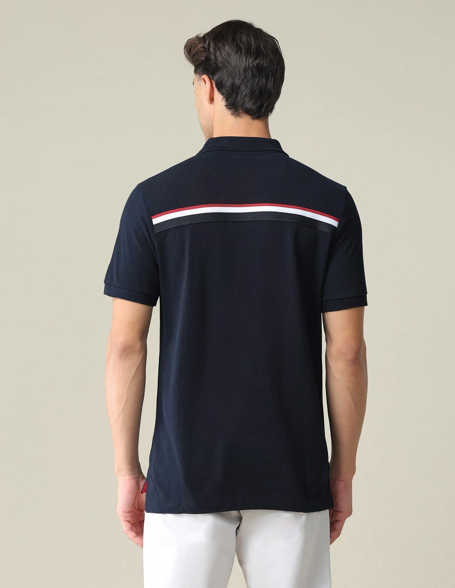 Contrast Placket Solid Polo Shirt - Image 5