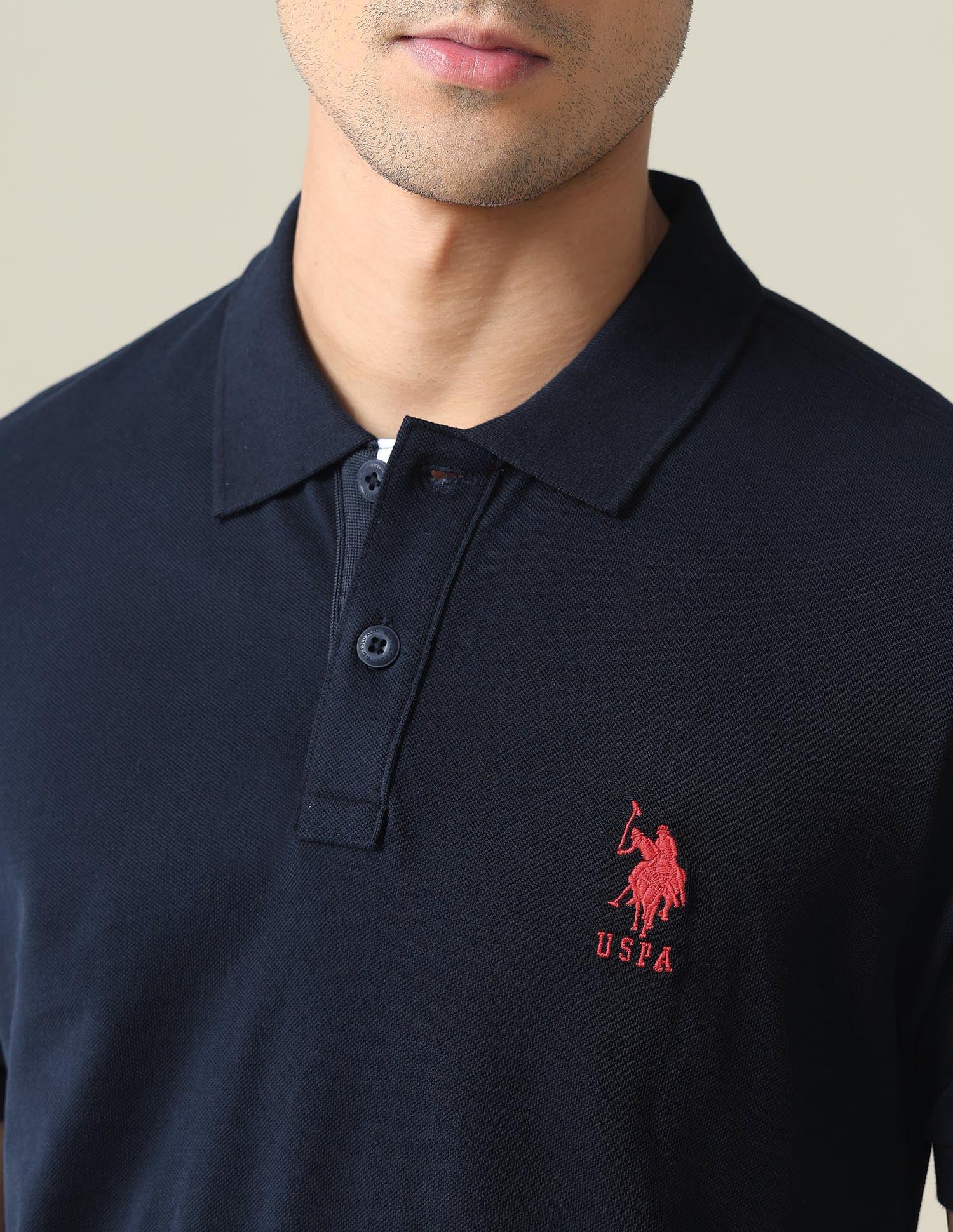 Contrast Placket Solid Polo Shirt - Image 7