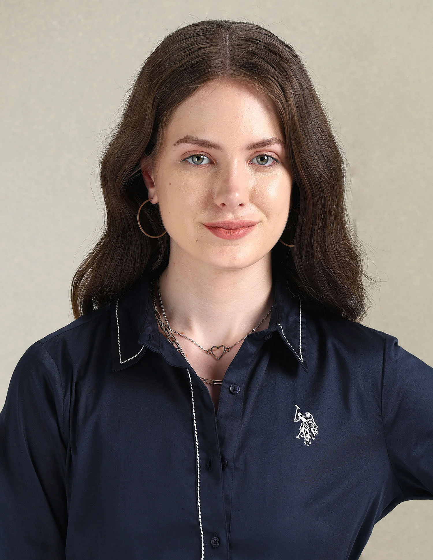 Contrast Saddle Stitch Cotton Shirt - Image 7
