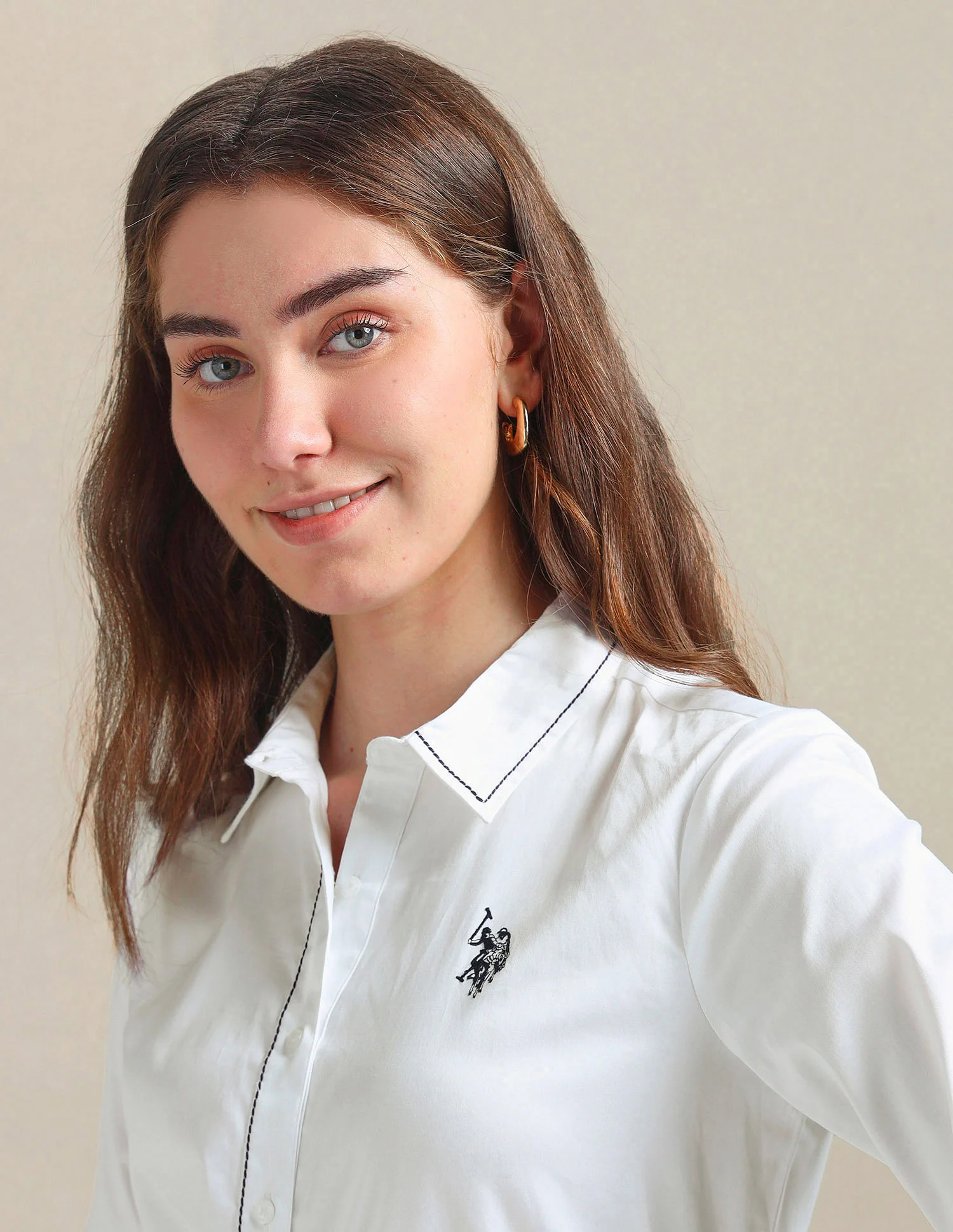 Contrast Saddle Stitch Cotton Shirt - Image 7