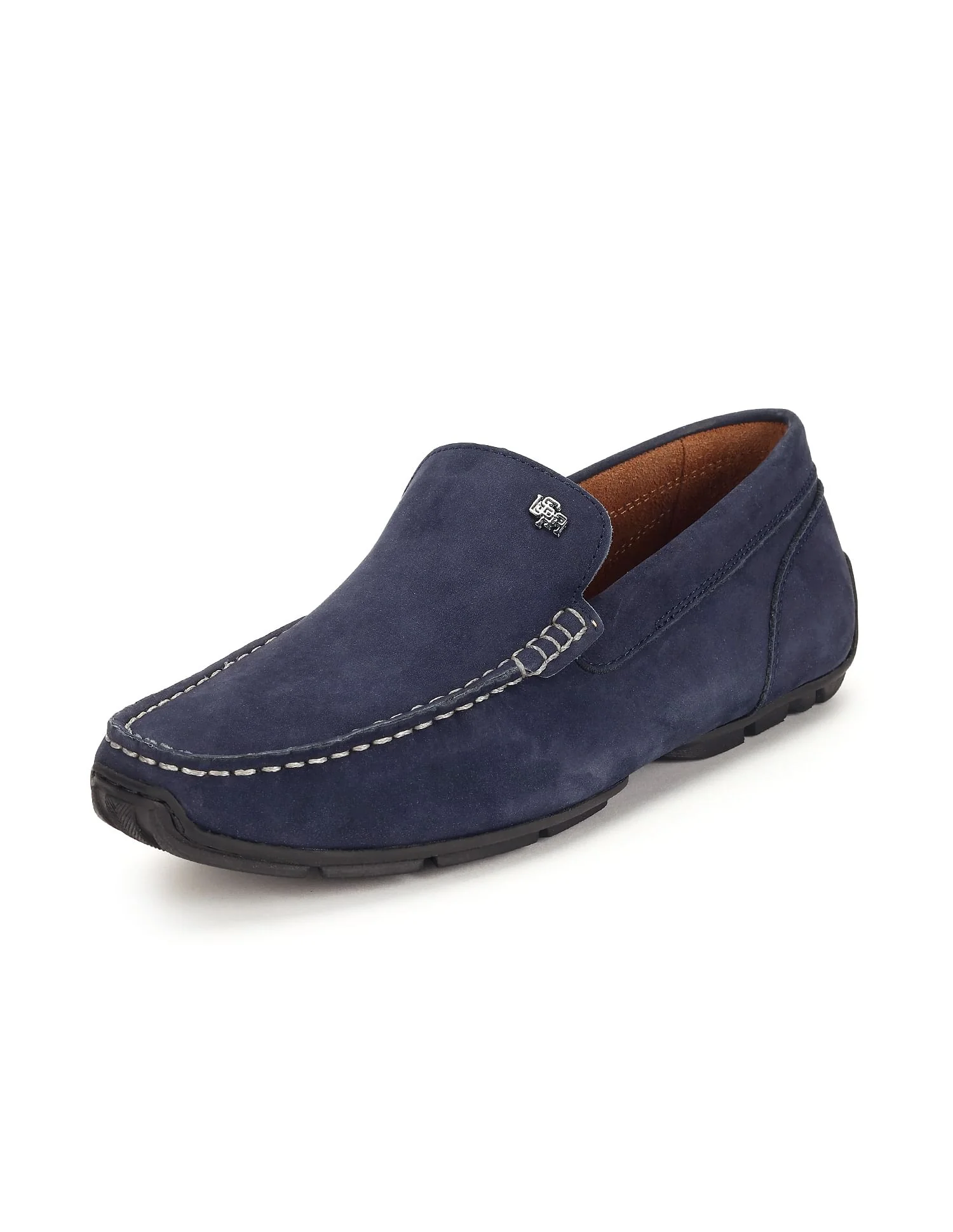 Men Contrast Stitch Leather Jabbar Loafers - Image 6