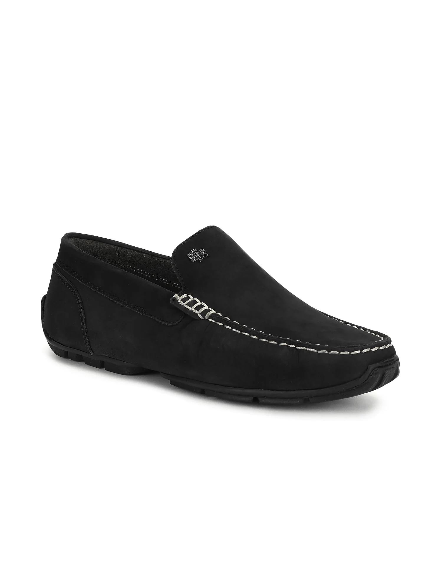 Men Contrast Stitch Leather Jabbar Loafers