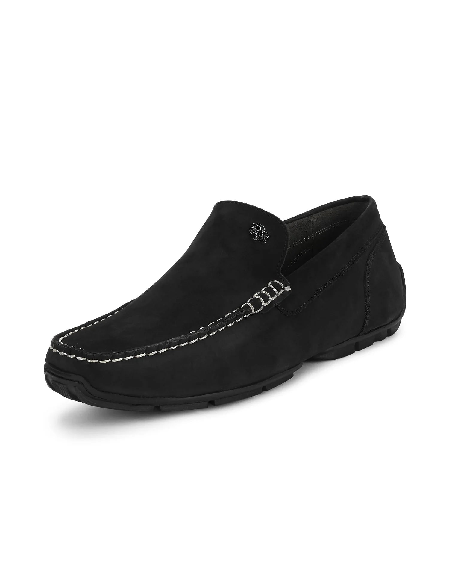 Men Contrast Stitch Leather Jabbar Loafers - Image 6