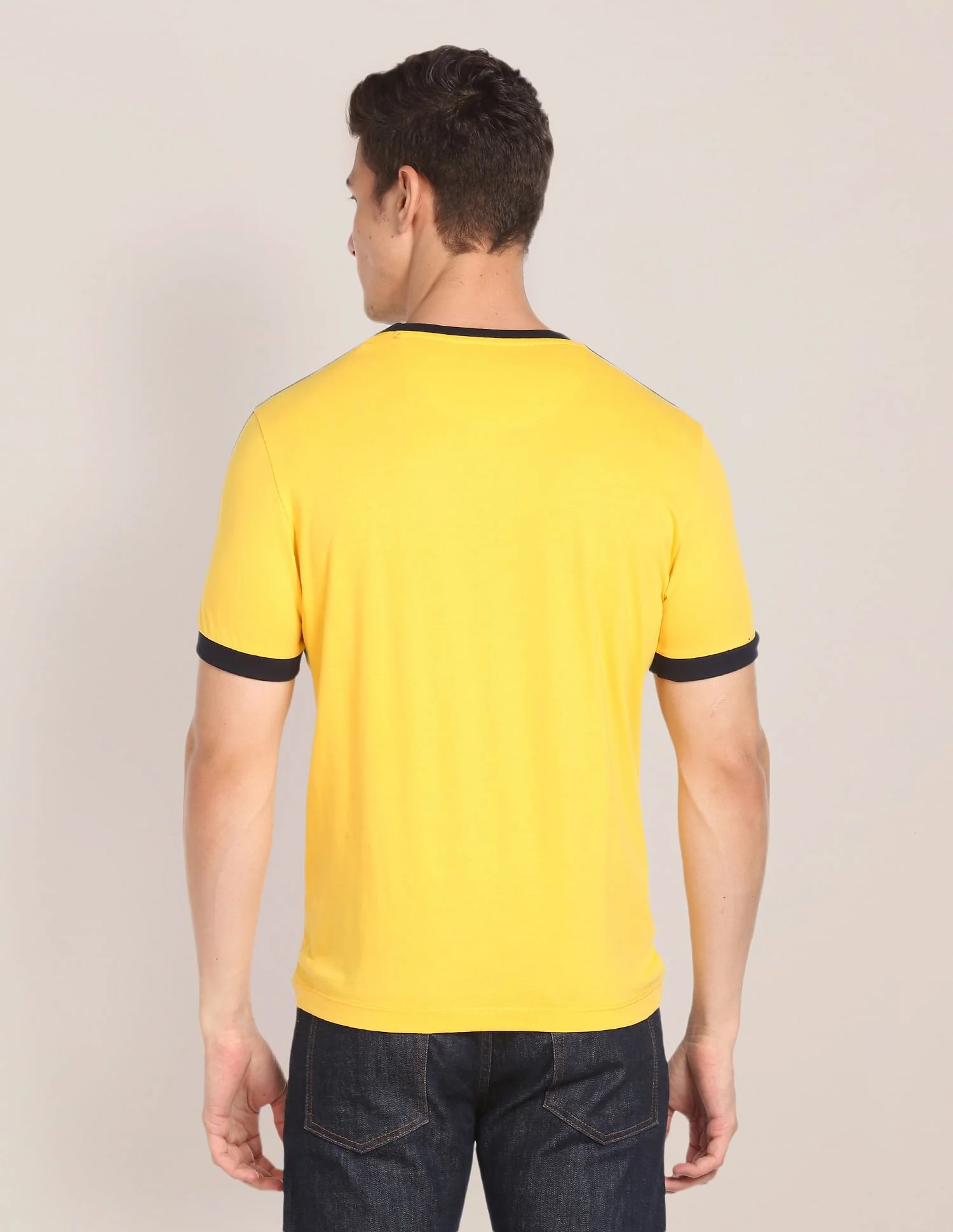 Contrast Tape Cotton T-Shirt - Image 4
