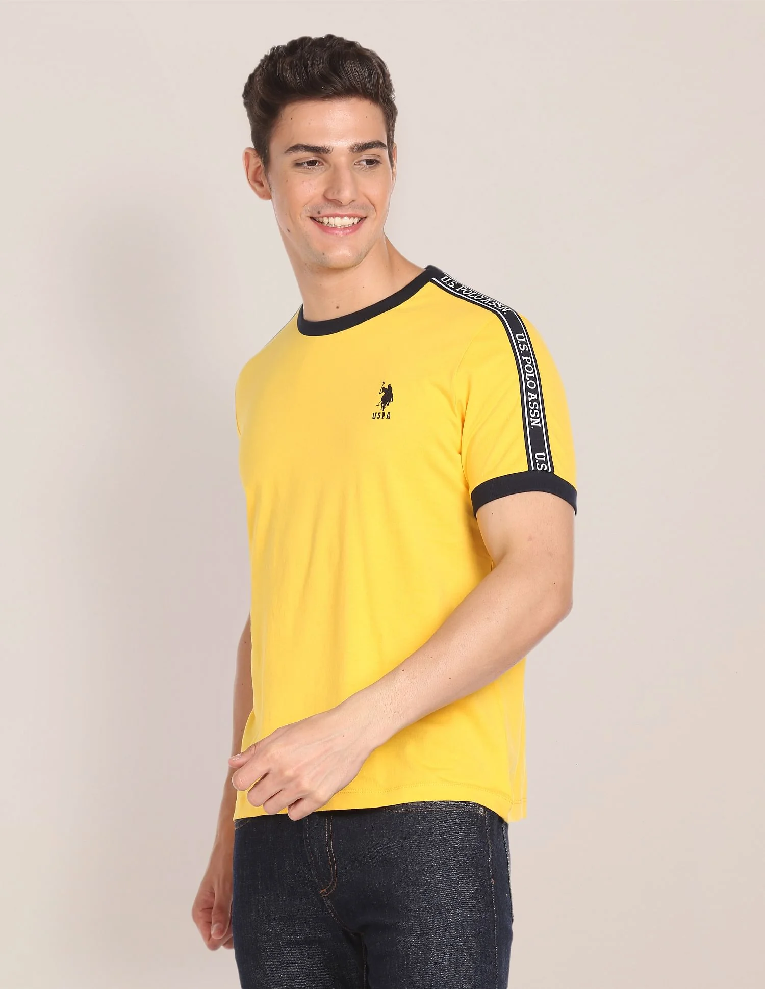 Contrast Tape Cotton T-Shirt - Image 5