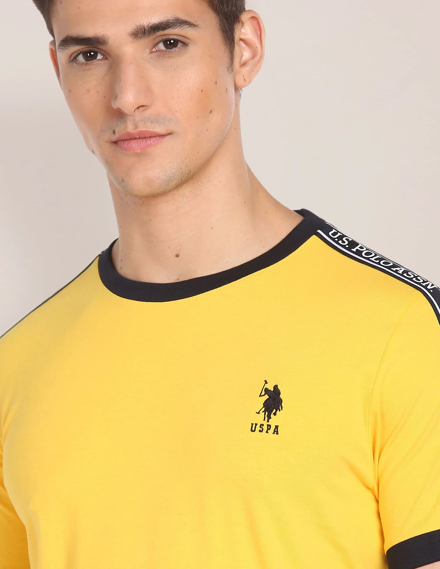 Contrast Tape Cotton T-Shirt - Image 6