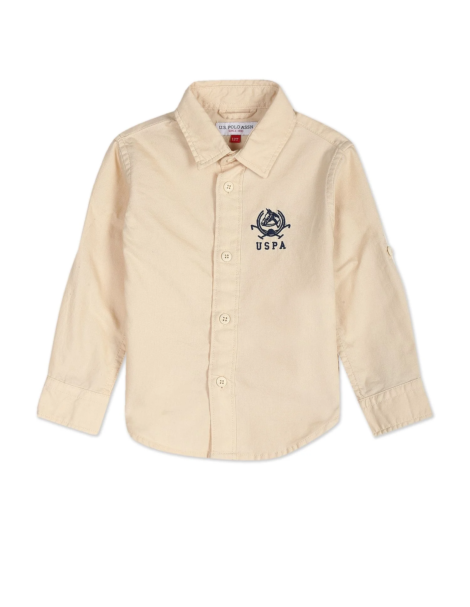 Convertible Cuff Solid Cotton Shirt
