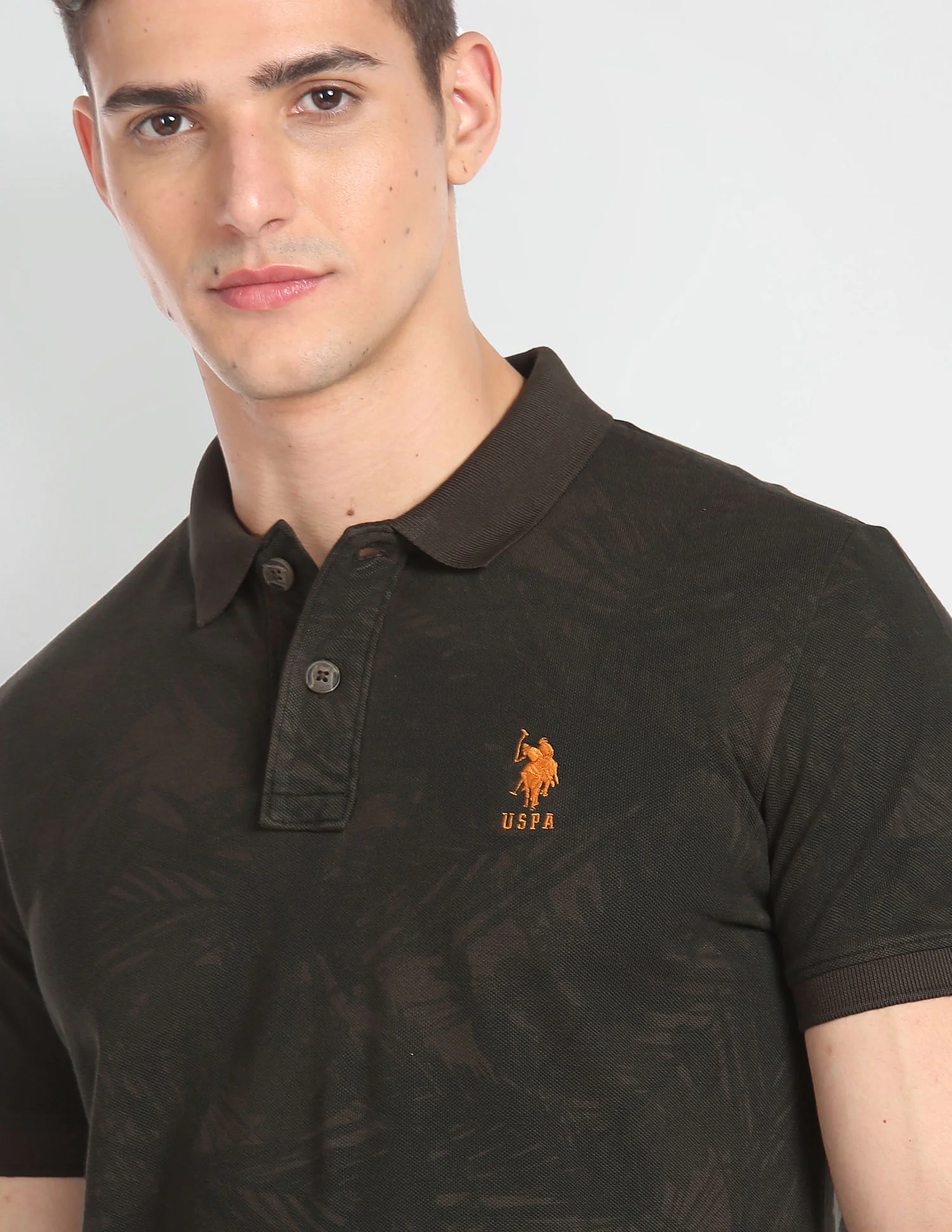 Cotton Abstract Print Polo Shirt - Image 6